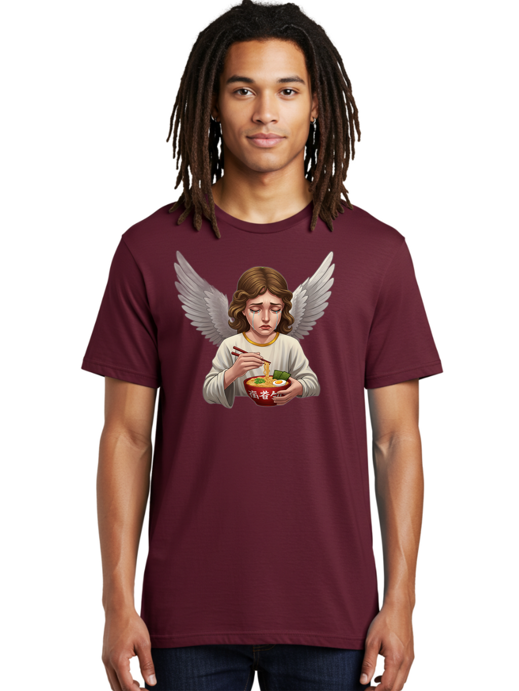 Angel-Eating-Ramen-2 Men'S Graphic Tee, 100% Cotton, Comfortable Casual Summer Wear, Machine Washable, Vintage Camera, Old Camera, Antique Camera, Black Camera, Classic Photography, Photography Equipment, Nostalgic Device, Film Camera, Bao053