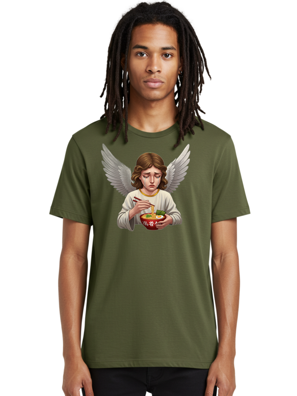 Angel-Eating-Ramen-2 Men'S Graphic Tee, 100% Cotton, Comfortable Casual Summer Wear, Machine Washable, Vintage Camera, Old Camera, Antique Camera, Black Camera, Classic Photography, Photography Equipment, Nostalgic Device, Film Camera, Bao053