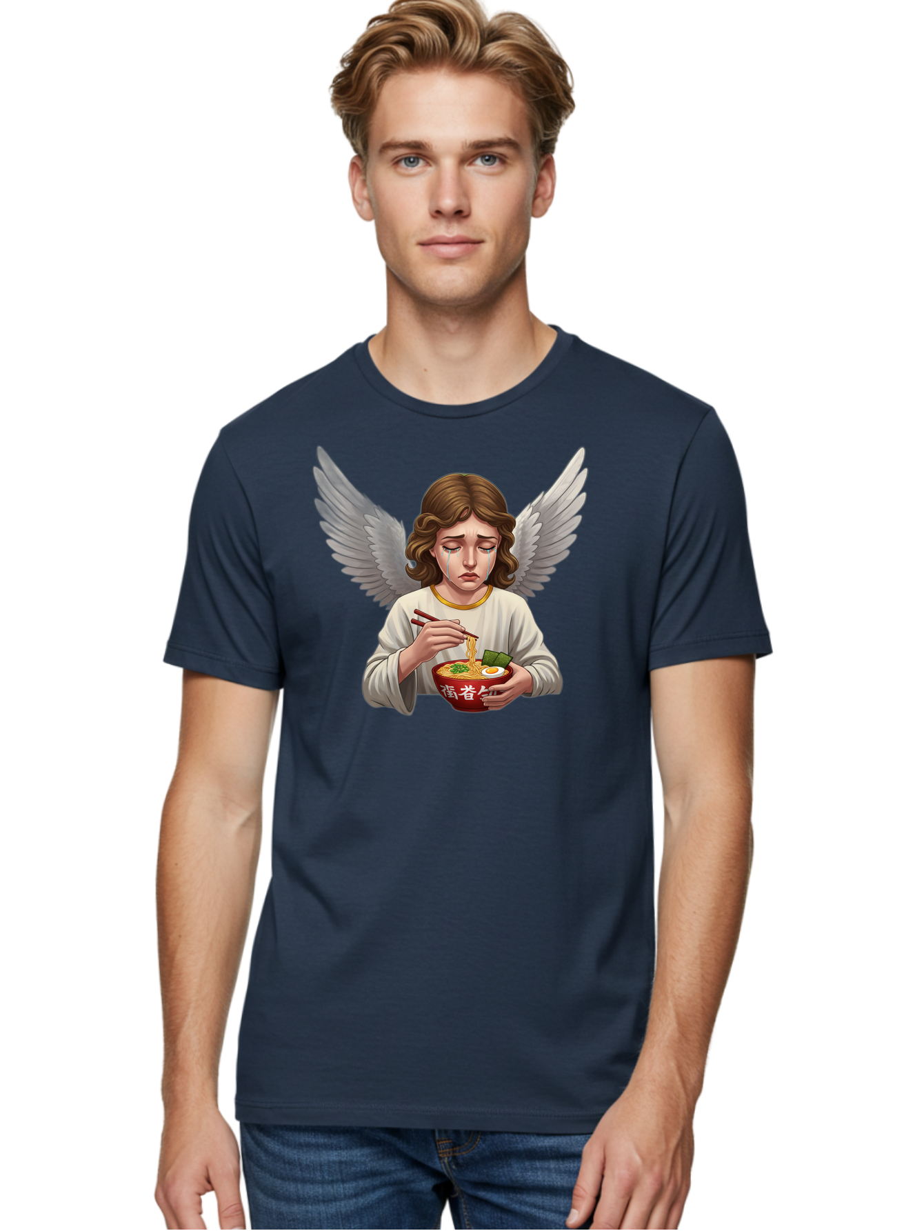 Angel-Eating-Ramen-2 Men'S Graphic Tee, 100% Cotton, Comfortable Casual Summer Wear, Machine Washable, Vintage Camera, Old Camera, Antique Camera, Black Camera, Classic Photography, Photography Equipment, Nostalgic Device, Film Camera, Bao053