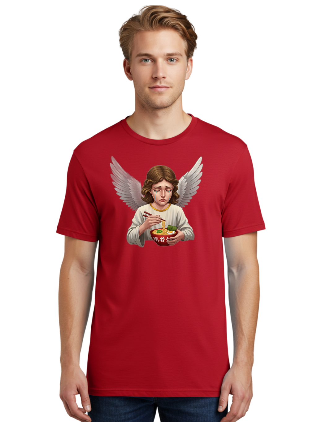 Angel-Eating-Ramen-2 Men'S Graphic Tee, 100% Cotton, Comfortable Casual Summer Wear, Machine Washable, Vintage Camera, Old Camera, Antique Camera, Black Camera, Classic Photography, Photography Equipment, Nostalgic Device, Film Camera, Bao053