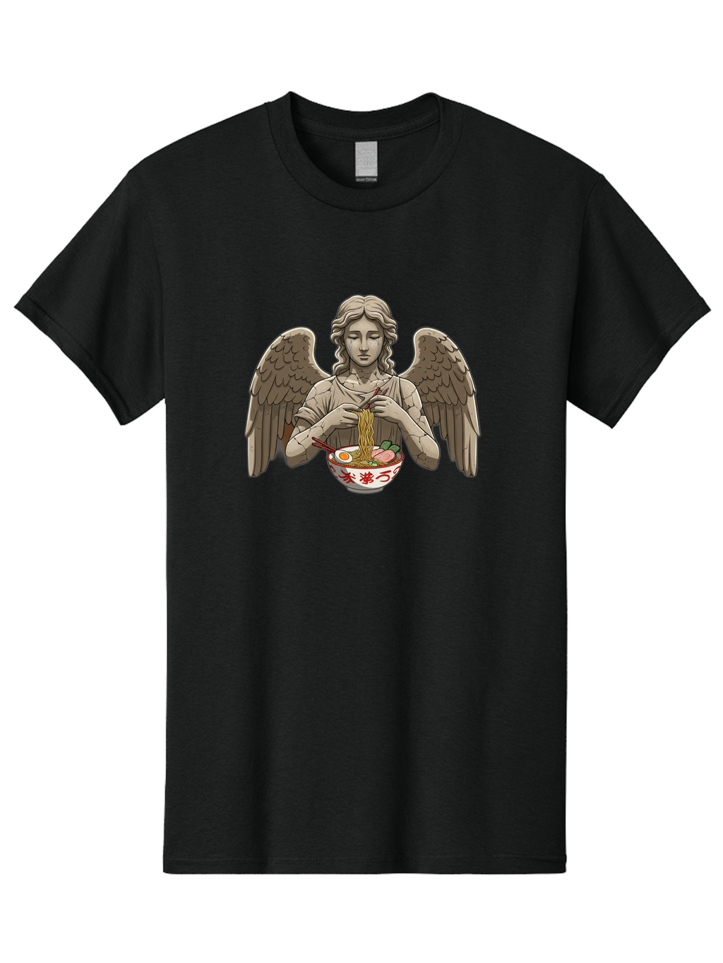 Angel-Eating-Ramen-3 Men'S Graphic Tee, 100% Cotton, Comfortable Casual Summer Wear, Machine Washable, Vintage Camera, Old Camera, Antique Camera, Black Camera, Classic Photography, Photography Equipment, Nostalgic Device, Film Camera, Bao054