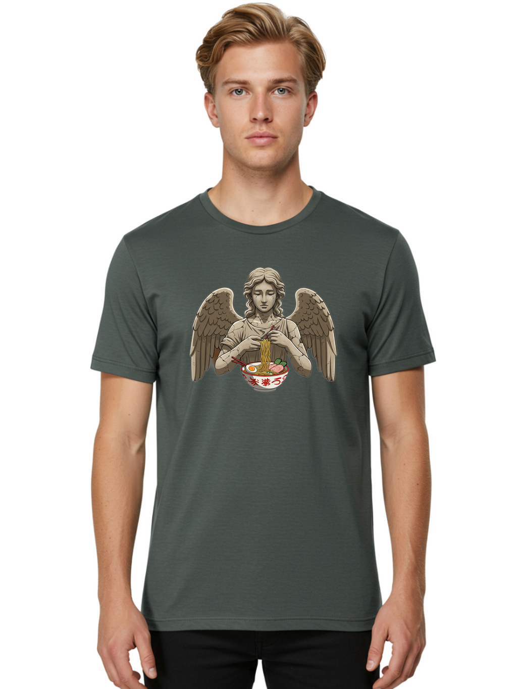 Angel-Eating-Ramen-3 Men'S Graphic Tee, 100% Cotton, Comfortable Casual Summer Wear, Machine Washable, Vintage Camera, Old Camera, Antique Camera, Black Camera, Classic Photography, Photography Equipment, Nostalgic Device, Film Camera, Bao054