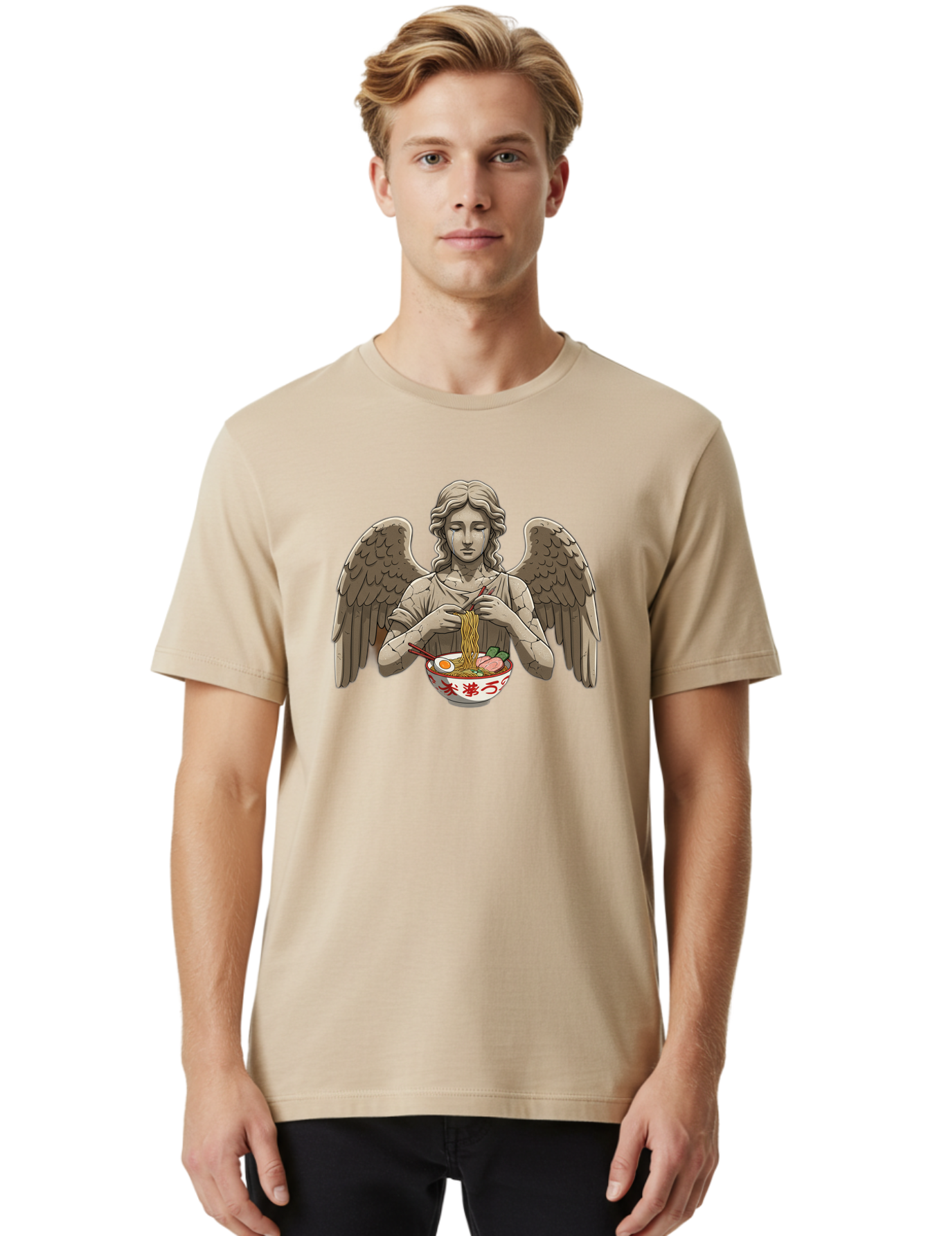 Angel-Eating-Ramen-3 Men'S Graphic Tee, 100% Cotton, Comfortable Casual Summer Wear, Machine Washable, Vintage Camera, Old Camera, Antique Camera, Black Camera, Classic Photography, Photography Equipment, Nostalgic Device, Film Camera, Bao054