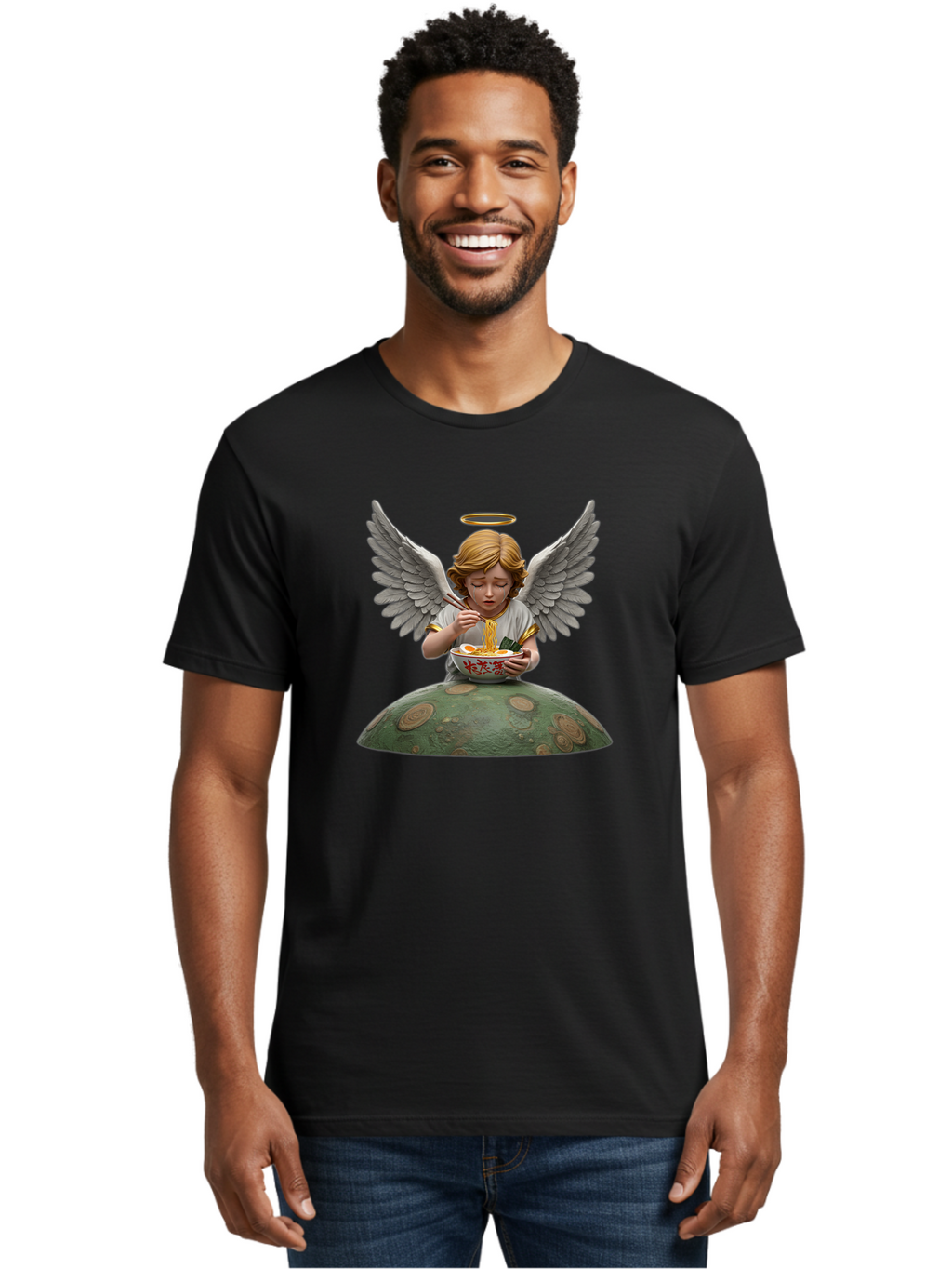 Angel-Eating-Ramen-4 Men'S Graphic Tee, 100% Cotton, Comfortable Casual Summer Wear, Machine Washable, Vintage Camera, Old Camera, Antique Camera, Black Camera, Classic Photography, Photography Equipment, Nostalgic Device, Film Camera, Bao055