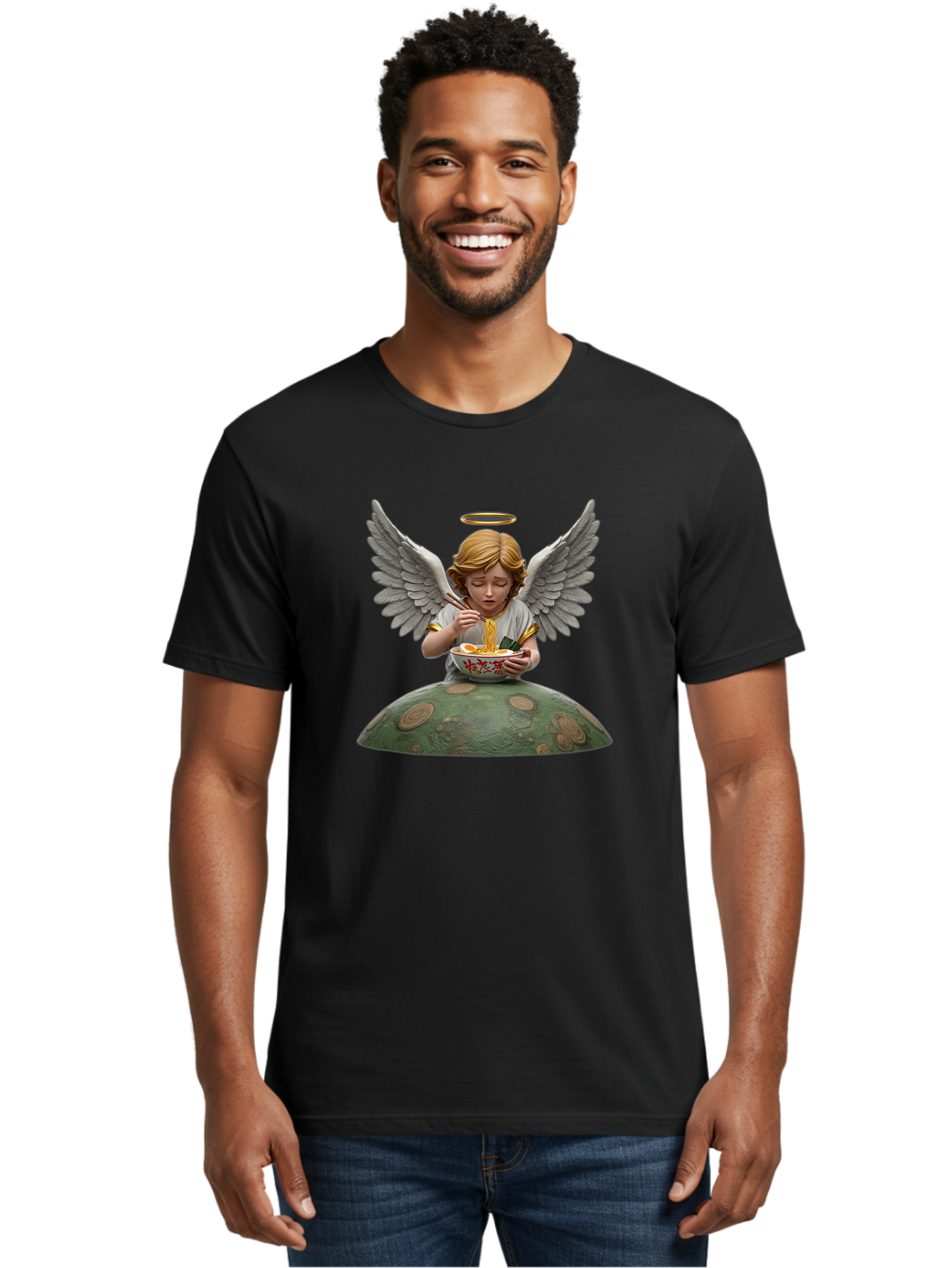 Angel-Eating-Ramen-4 Men'S Graphic Tee, 100% Cotton, Comfortable Casual Summer Wear, Machine Washable, Vintage Camera, Old Camera, Antique Camera, Black Camera, Classic Photography, Photography Equipment, Nostalgic Device, Film Camera, Bao055