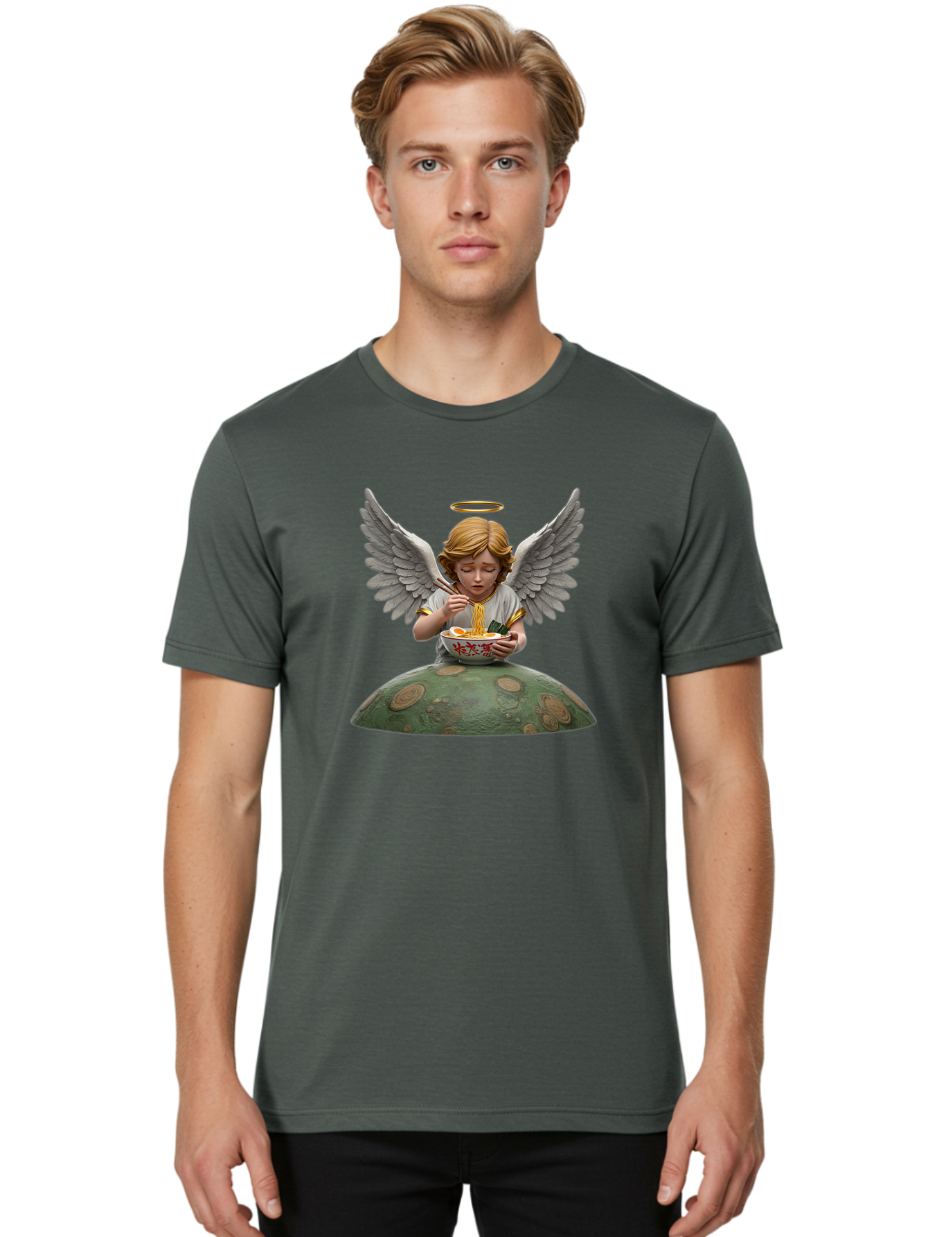 Angel-Eating-Ramen-4 Men'S Graphic Tee, 100% Cotton, Comfortable Casual Summer Wear, Machine Washable, Vintage Camera, Old Camera, Antique Camera, Black Camera, Classic Photography, Photography Equipment, Nostalgic Device, Film Camera, Bao055
