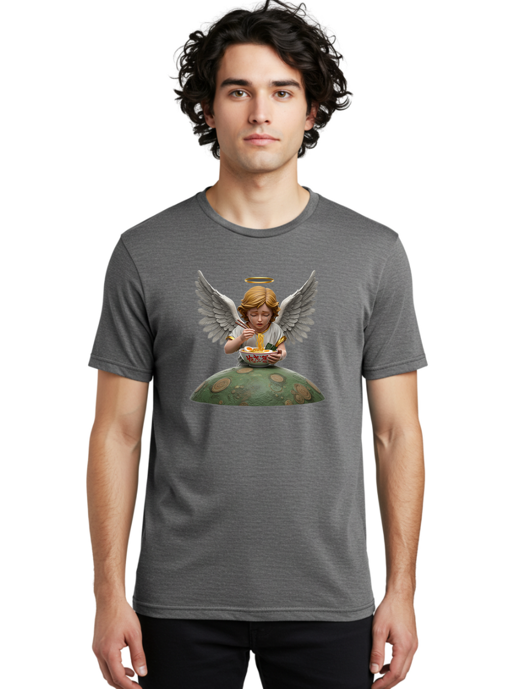 Angel-Eating-Ramen-4 Men'S Graphic Tee, 100% Cotton, Comfortable Casual Summer Wear, Machine Washable, Vintage Camera, Old Camera, Antique Camera, Black Camera, Classic Photography, Photography Equipment, Nostalgic Device, Film Camera, Bao055