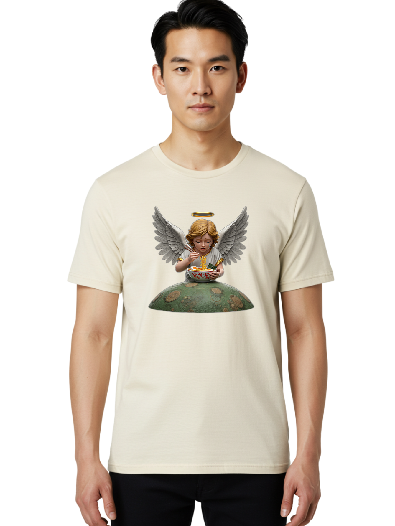 Angel-Eating-Ramen-4 Men'S Graphic Tee, 100% Cotton, Comfortable Casual Summer Wear, Machine Washable, Vintage Camera, Old Camera, Antique Camera, Black Camera, Classic Photography, Photography Equipment, Nostalgic Device, Film Camera, Bao055
