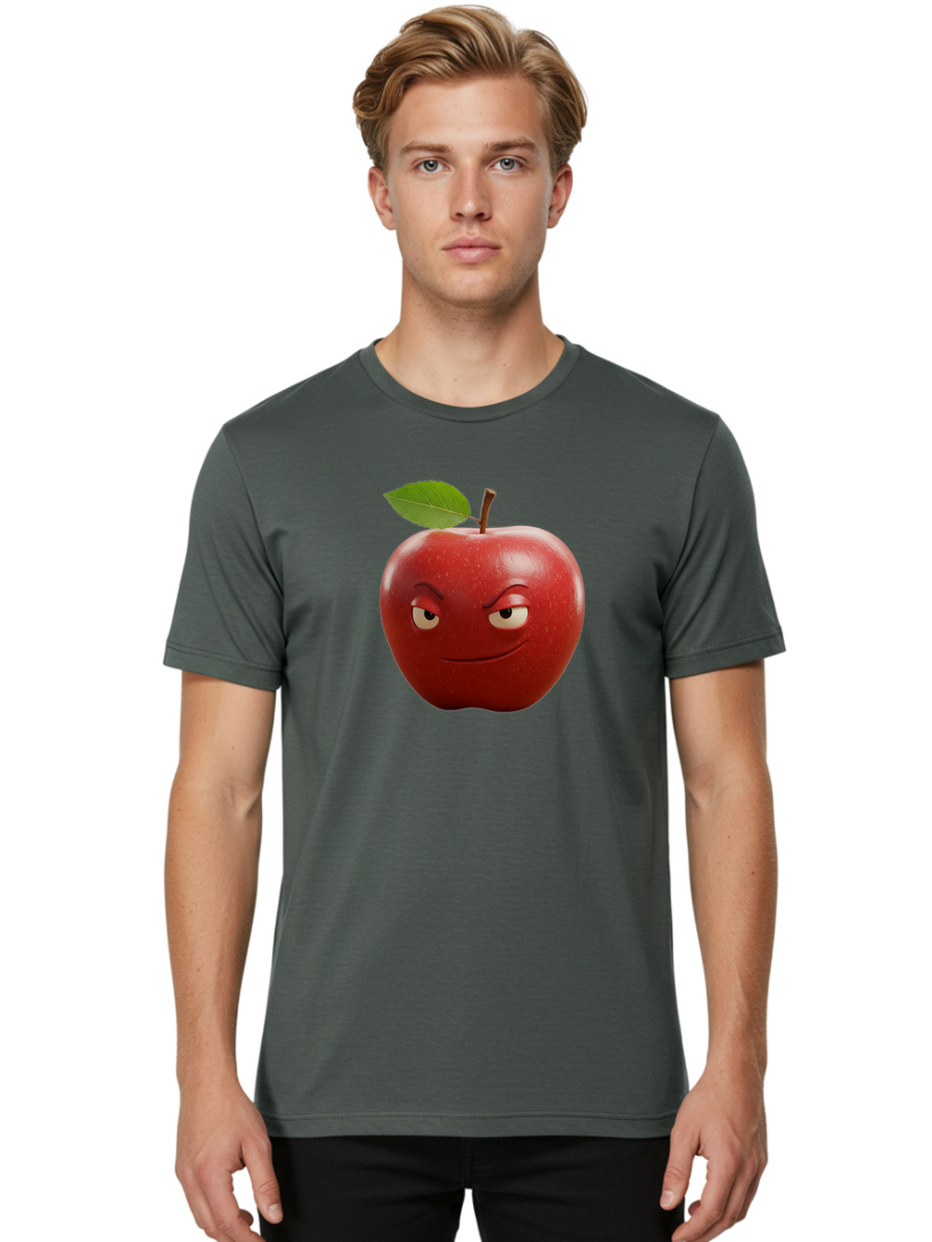 Angry-Apple-1 Men'S Graphic Tee, 100% Cotton, Comfortable Casual Summer Wear, Machine Washable, Vintage Camera, Old Camera, Antique Camera, Black Camera, Classic Photography, Photography Equipment, Nostalgic Device, Film Camera, Camera Art Bao059