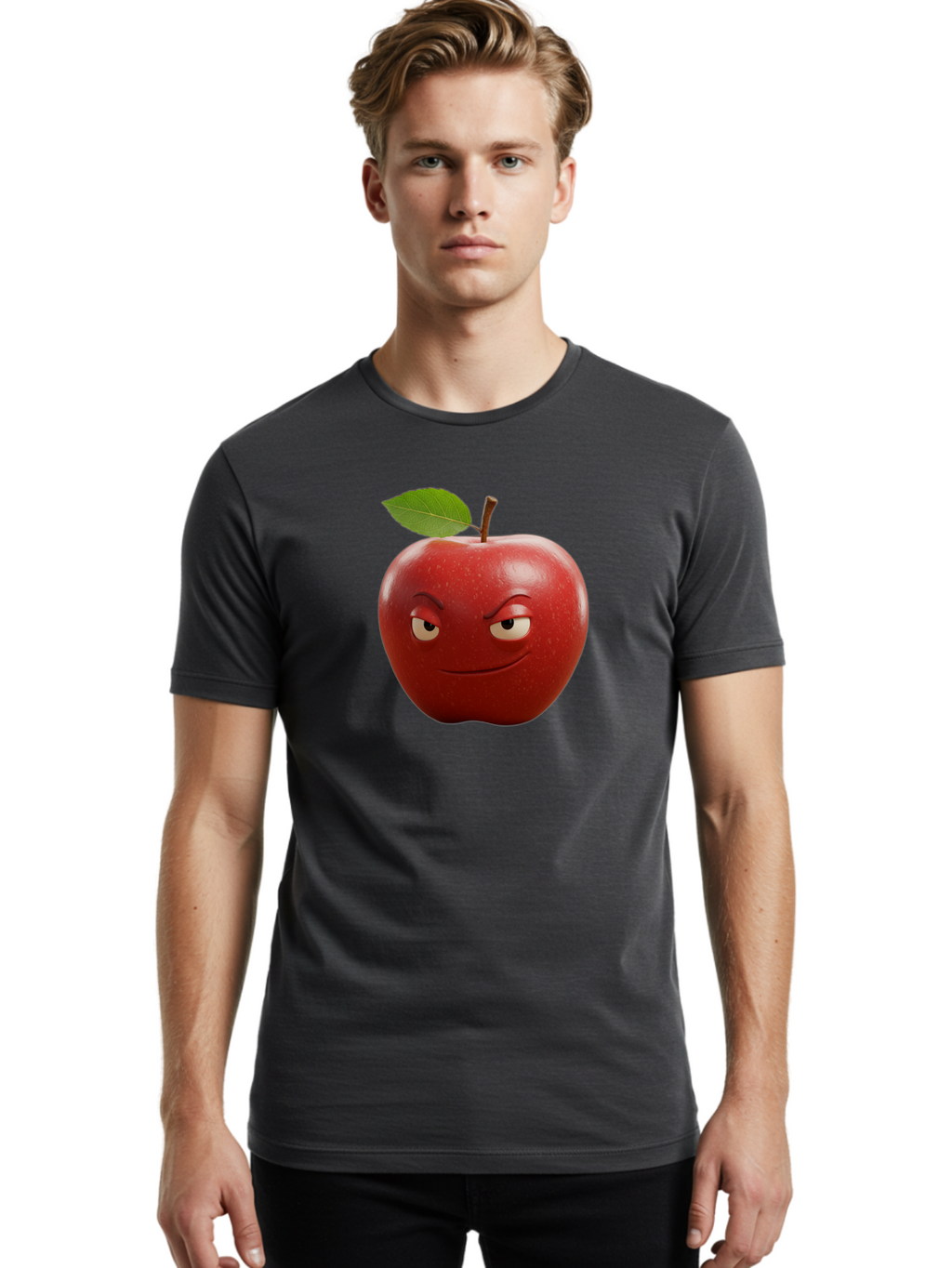 Angry-Apple-1 Men'S Graphic Tee, 100% Cotton, Comfortable Casual Summer Wear, Machine Washable, Vintage Camera, Old Camera, Antique Camera, Black Camera, Classic Photography, Photography Equipment, Nostalgic Device, Film Camera, Camera Art Bao059