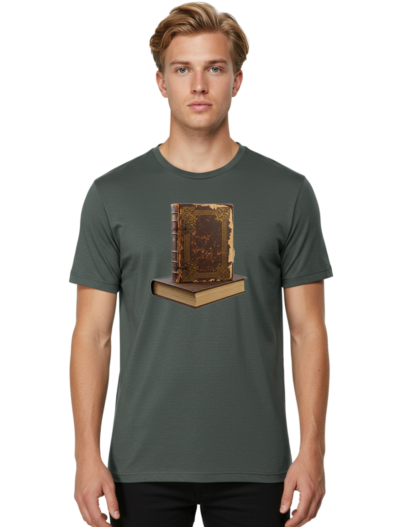 Antique-Leather-Books Men'S Graphic Tee, 100% Cotton, Comfortable Casual Summer Wear, Machine Washable, Vintage Camera, Old Camera, Antique Camera, Black Camera, Classic Photography, Photography Equipment, Nostalgic Device, Film Camera, Bao069