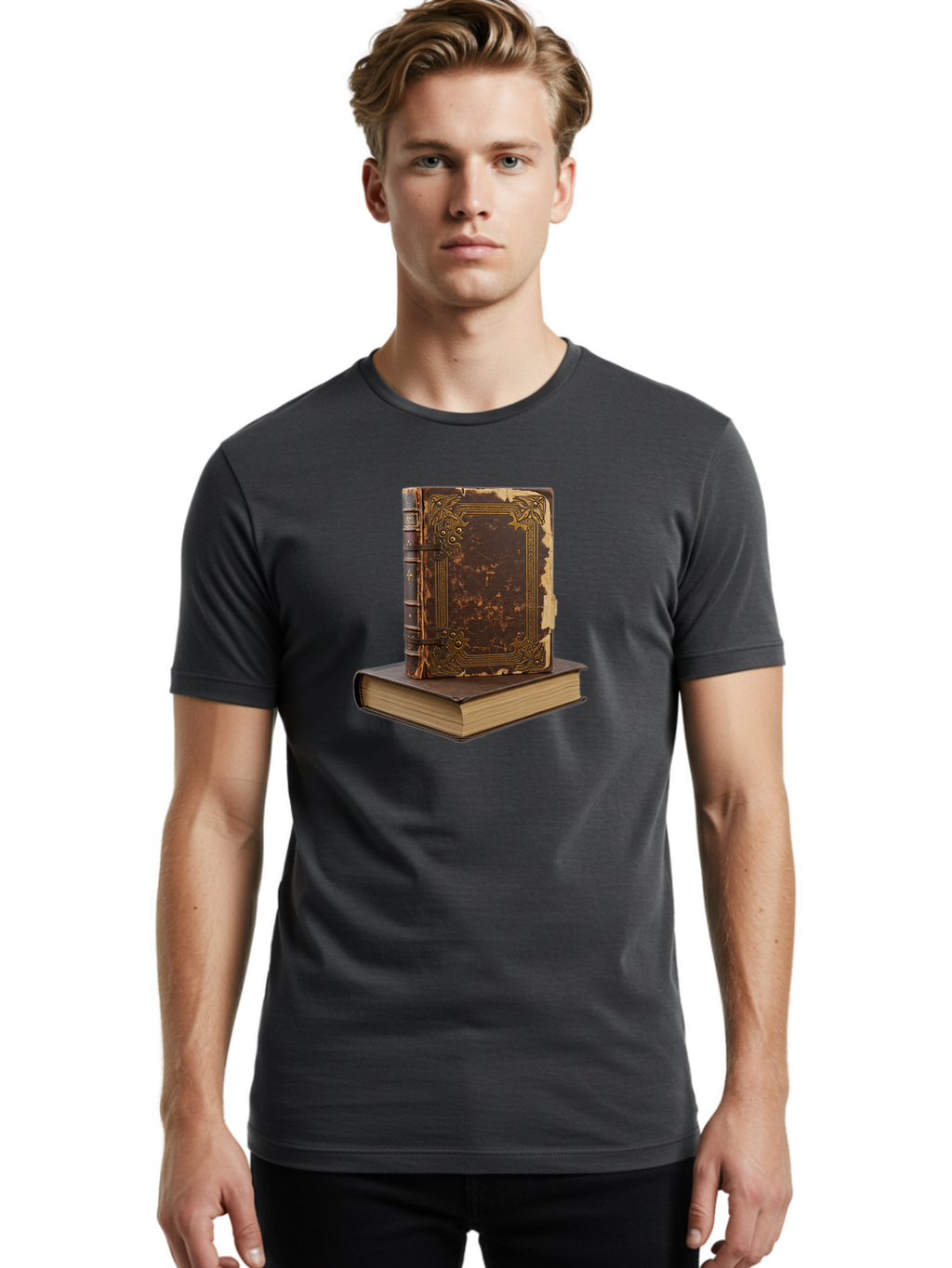 Antique-Leather-Books Men'S Graphic Tee, 100% Cotton, Comfortable Casual Summer Wear, Machine Washable, Vintage Camera, Old Camera, Antique Camera, Black Camera, Classic Photography, Photography Equipment, Nostalgic Device, Film Camera, Bao069