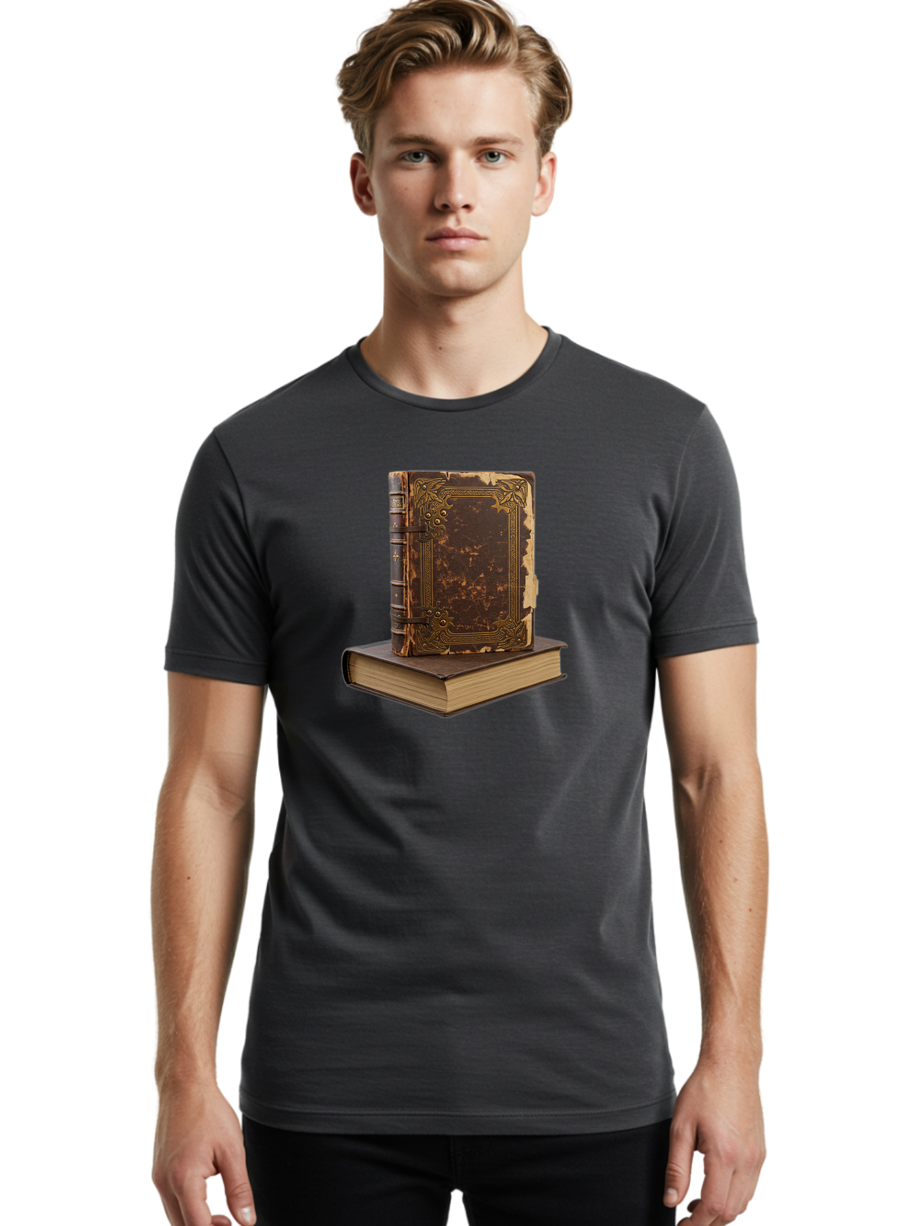 Antique-Leather-Books Men'S Graphic Tee, 100% Cotton, Comfortable Casual Summer Wear, Machine Washable, Vintage Camera, Old Camera, Antique Camera, Black Camera, Classic Photography, Photography Equipment, Nostalgic Device, Film Camera, Bao069