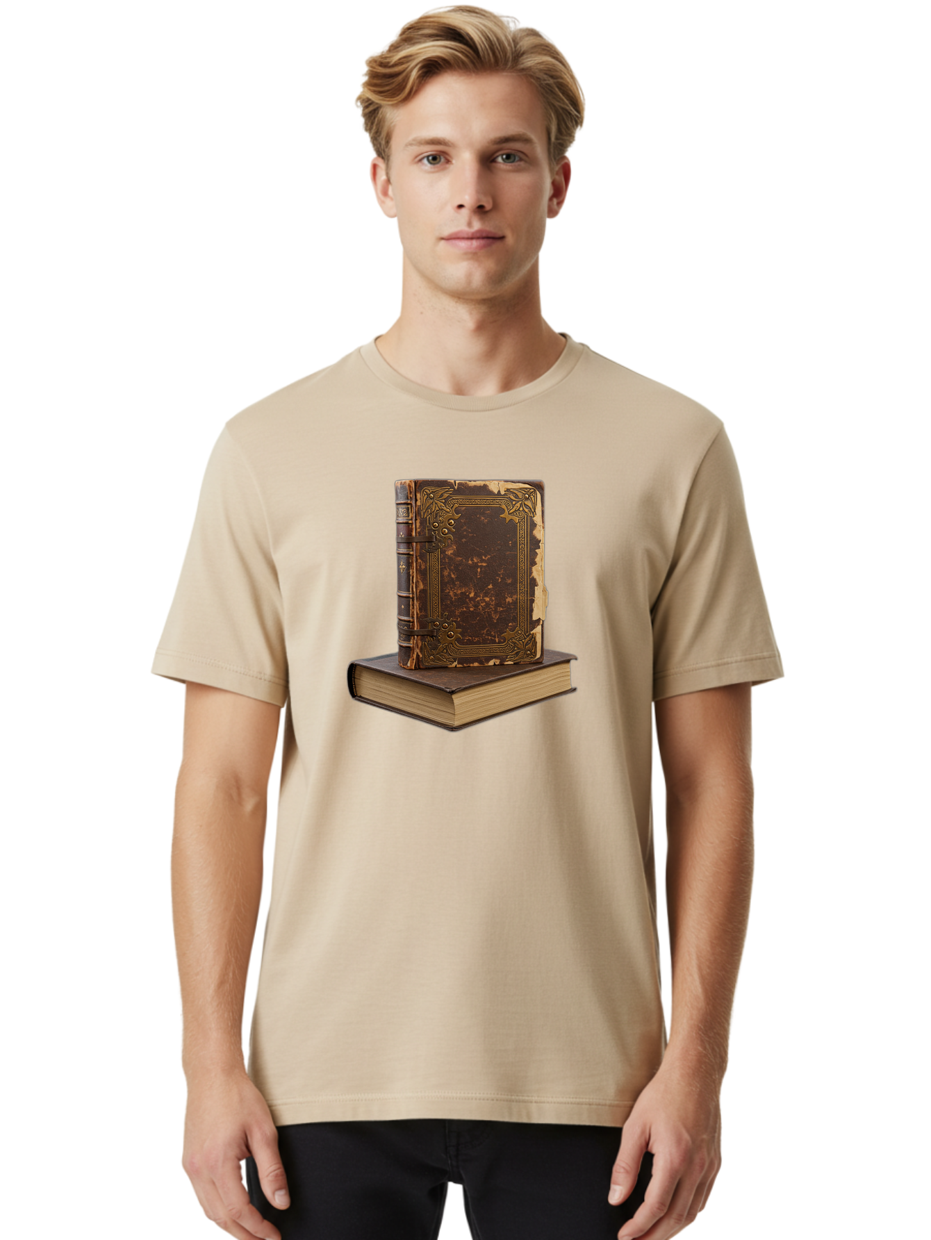 Antique-Leather-Books Men'S Graphic Tee, 100% Cotton, Comfortable Casual Summer Wear, Machine Washable, Vintage Camera, Old Camera, Antique Camera, Black Camera, Classic Photography, Photography Equipment, Nostalgic Device, Film Camera, Bao069