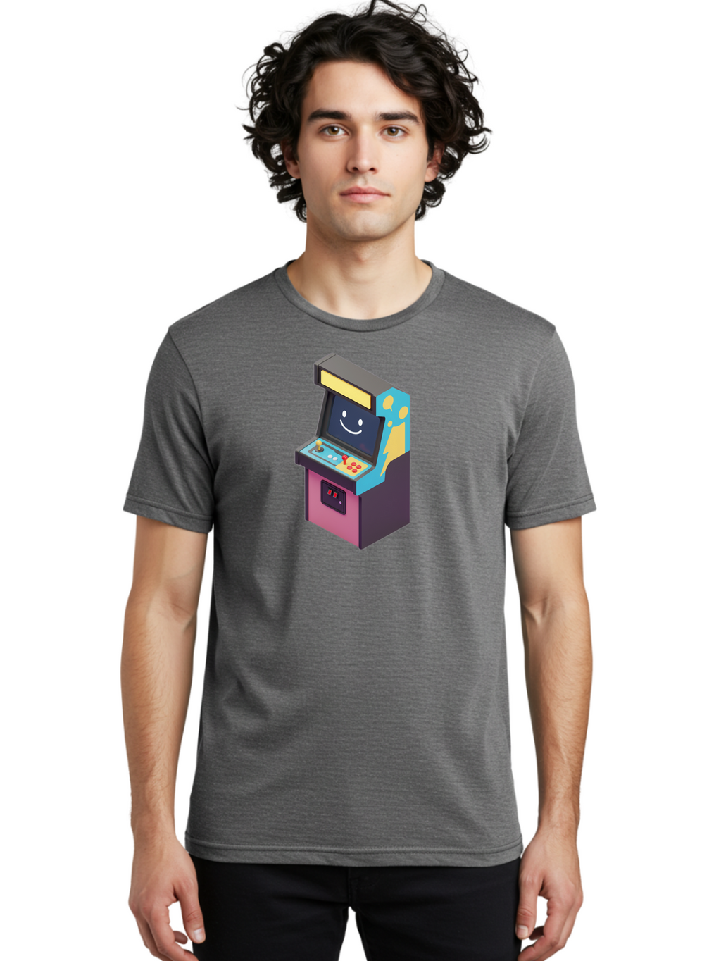 Arcade-Machine-1 Men'S Graphic Tee, 100% Cotton, Comfortable Casual Summer Wear, Machine Washable, Vintage Camera, Old Camera, Antique Camera, Black Camera, Classic Photography, Photography Equipment, Nostalgic Device, Film Camera, Camera Art Bao076