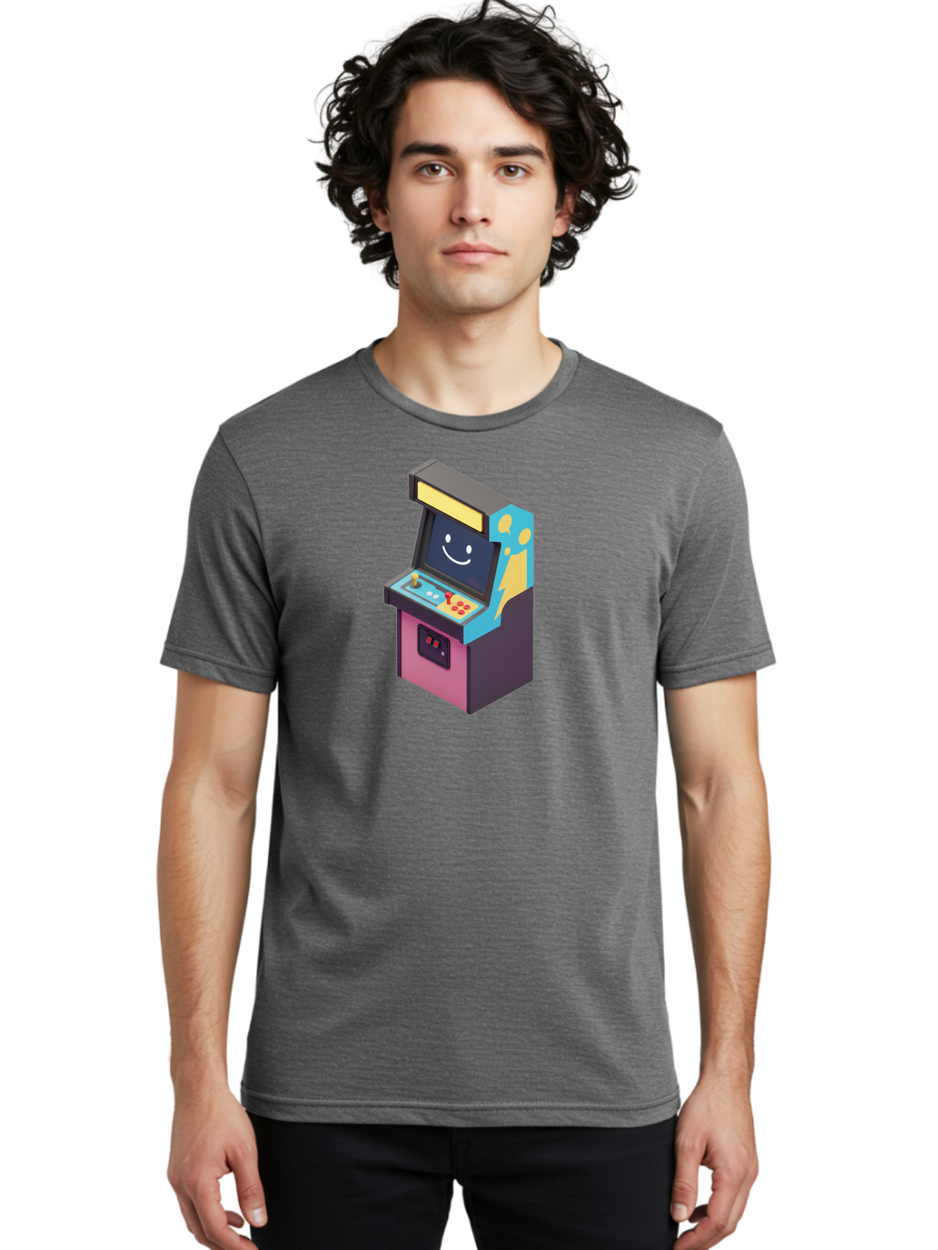 Arcade-Machine-1 Men'S Graphic Tee, 100% Cotton, Comfortable Casual Summer Wear, Machine Washable, Vintage Camera, Old Camera, Antique Camera, Black Camera, Classic Photography, Photography Equipment, Nostalgic Device, Film Camera, Camera Art Bao076