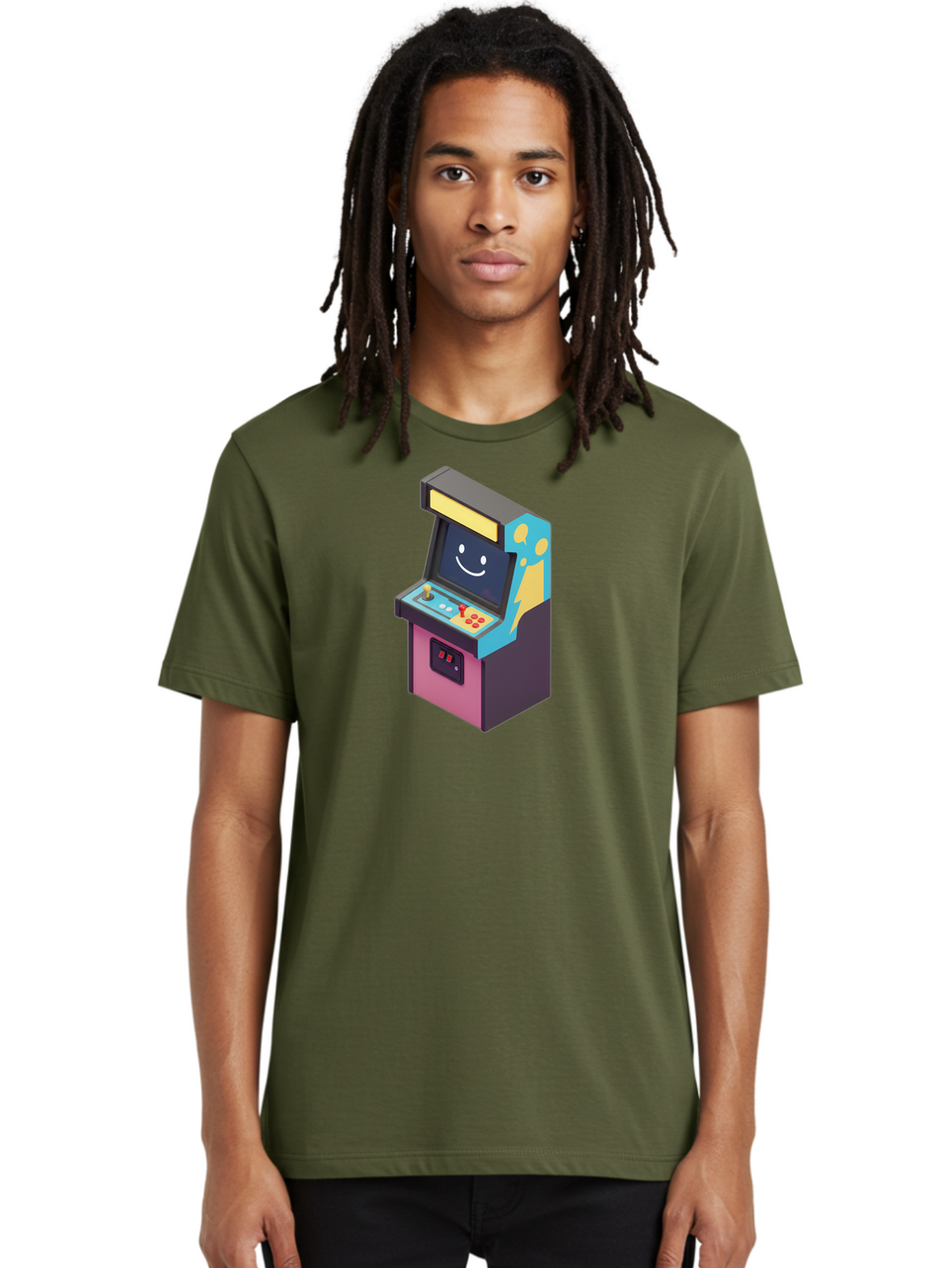 Arcade-Machine-1 Men'S Graphic Tee, 100% Cotton, Comfortable Casual Summer Wear, Machine Washable, Vintage Camera, Old Camera, Antique Camera, Black Camera, Classic Photography, Photography Equipment, Nostalgic Device, Film Camera, Camera Art Bao076