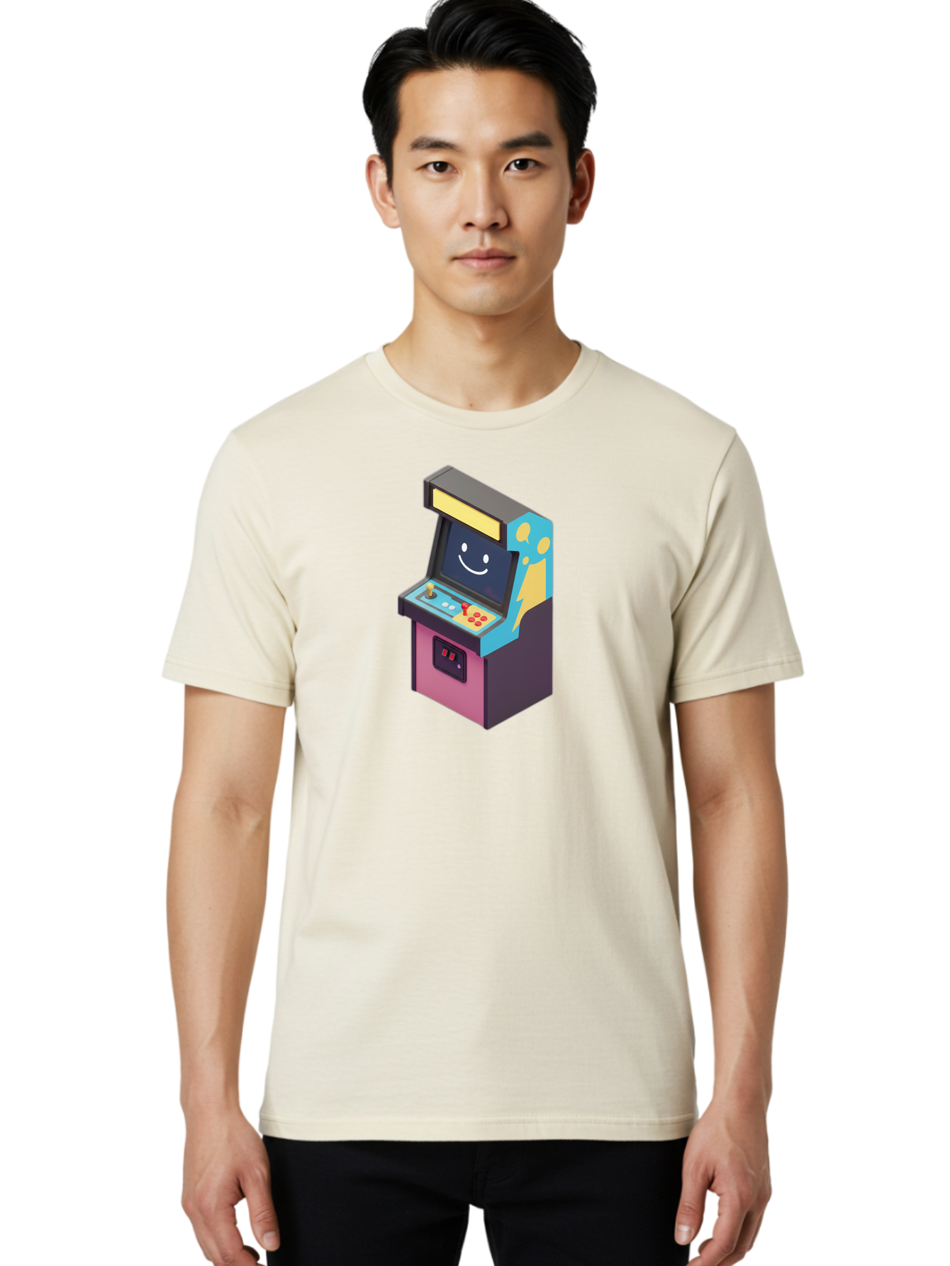 Arcade-Machine-1 Men'S Graphic Tee, 100% Cotton, Comfortable Casual Summer Wear, Machine Washable, Vintage Camera, Old Camera, Antique Camera, Black Camera, Classic Photography, Photography Equipment, Nostalgic Device, Film Camera, Camera Art Bao076