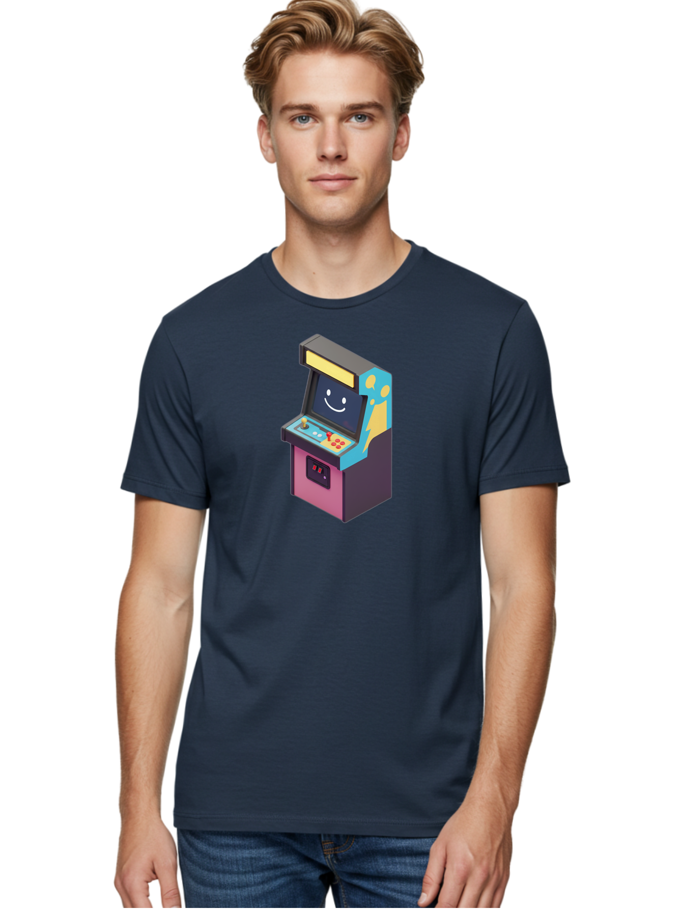 Arcade-Machine-1 Men'S Graphic Tee, 100% Cotton, Comfortable Casual Summer Wear, Machine Washable, Vintage Camera, Old Camera, Antique Camera, Black Camera, Classic Photography, Photography Equipment, Nostalgic Device, Film Camera, Camera Art Bao076