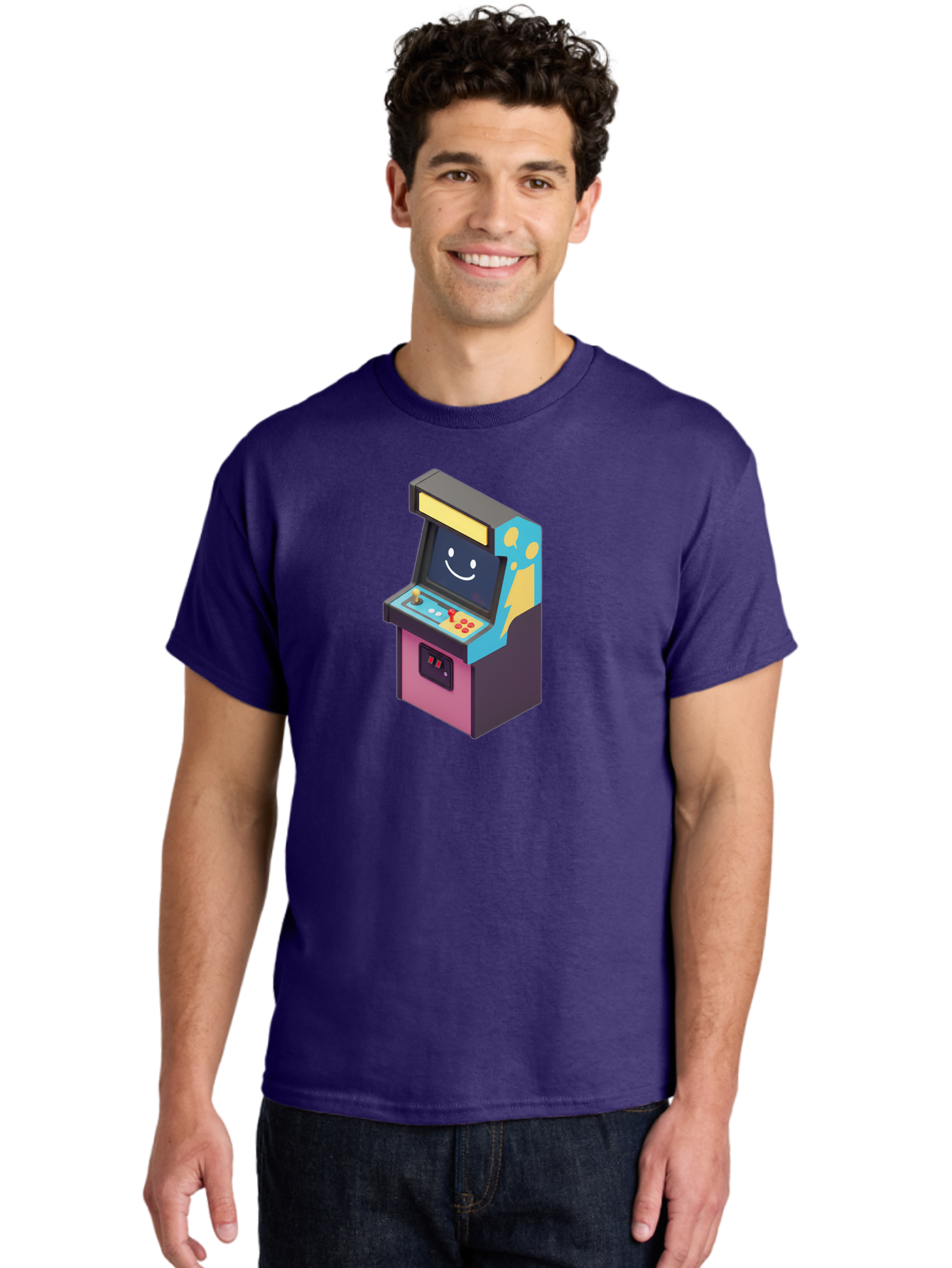 Arcade-Machine-1 Men'S Graphic Tee, 100% Cotton, Comfortable Casual Summer Wear, Machine Washable, Vintage Camera, Old Camera, Antique Camera, Black Camera, Classic Photography, Photography Equipment, Nostalgic Device, Film Camera, Camera Art Bao076