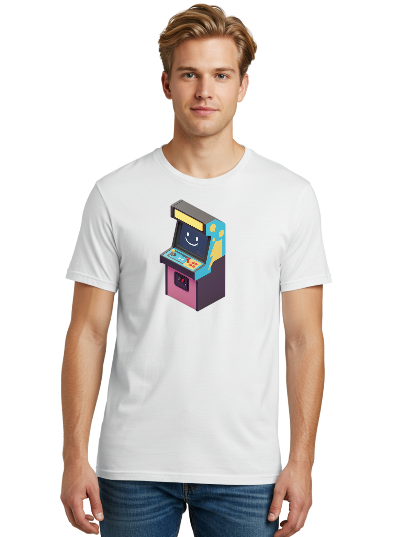 Arcade-Machine-1 Men'S Graphic Tee, 100% Cotton, Comfortable Casual Summer Wear, Machine Washable, Vintage Camera, Old Camera, Antique Camera, Black Camera, Classic Photography, Photography Equipment, Nostalgic Device, Film Camera, Camera Art Bao076