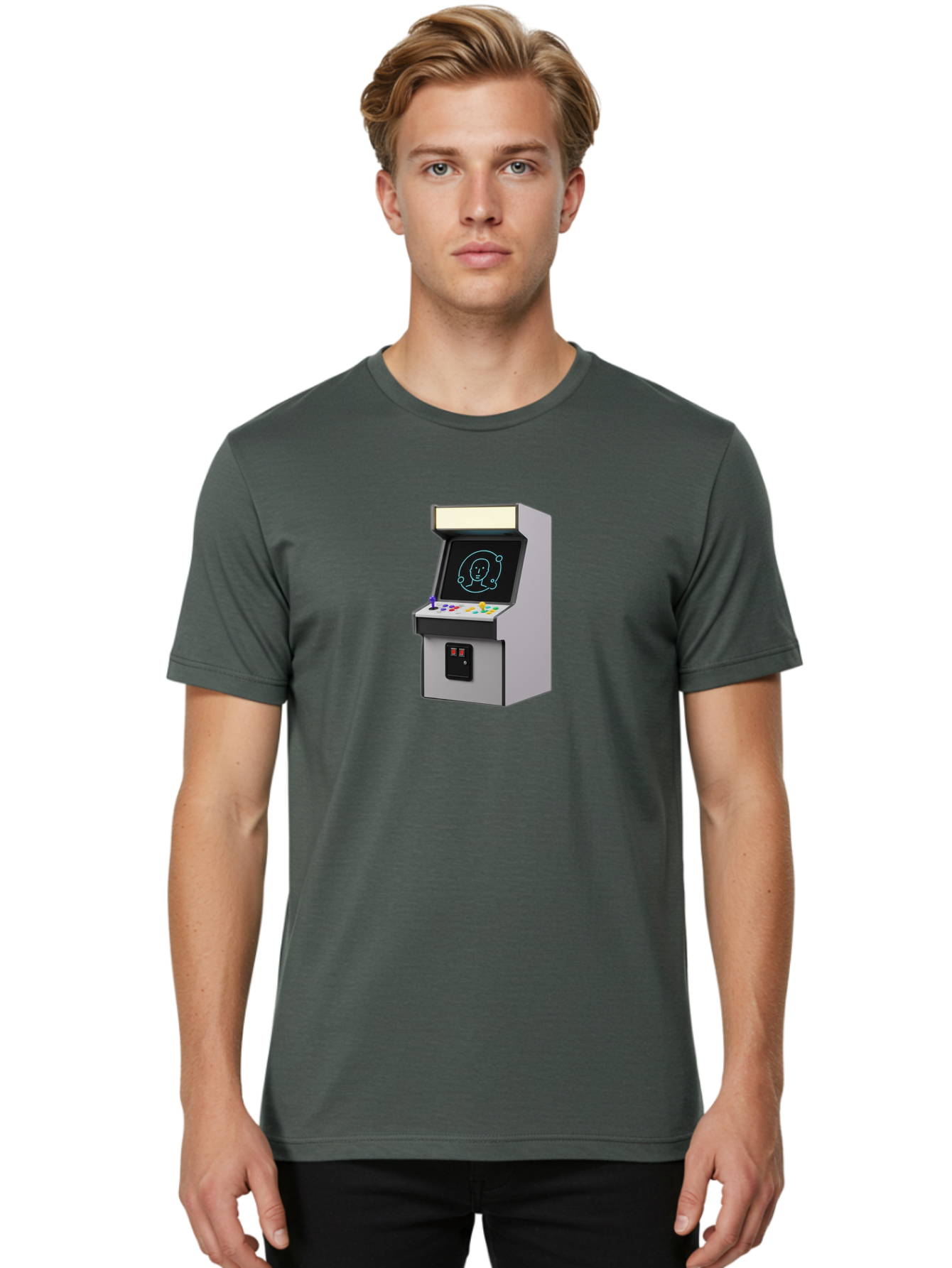 Arcade-Machine-2 Men'S Graphic Tee, 100% Cotton, Comfortable Casual Summer Wear, Machine Washable, Vintage Camera, Old Camera, Antique Camera, Black Camera, Classic Photography, Photography Equipment, Nostalgic Device, Film Camera, Camera Art Bao077