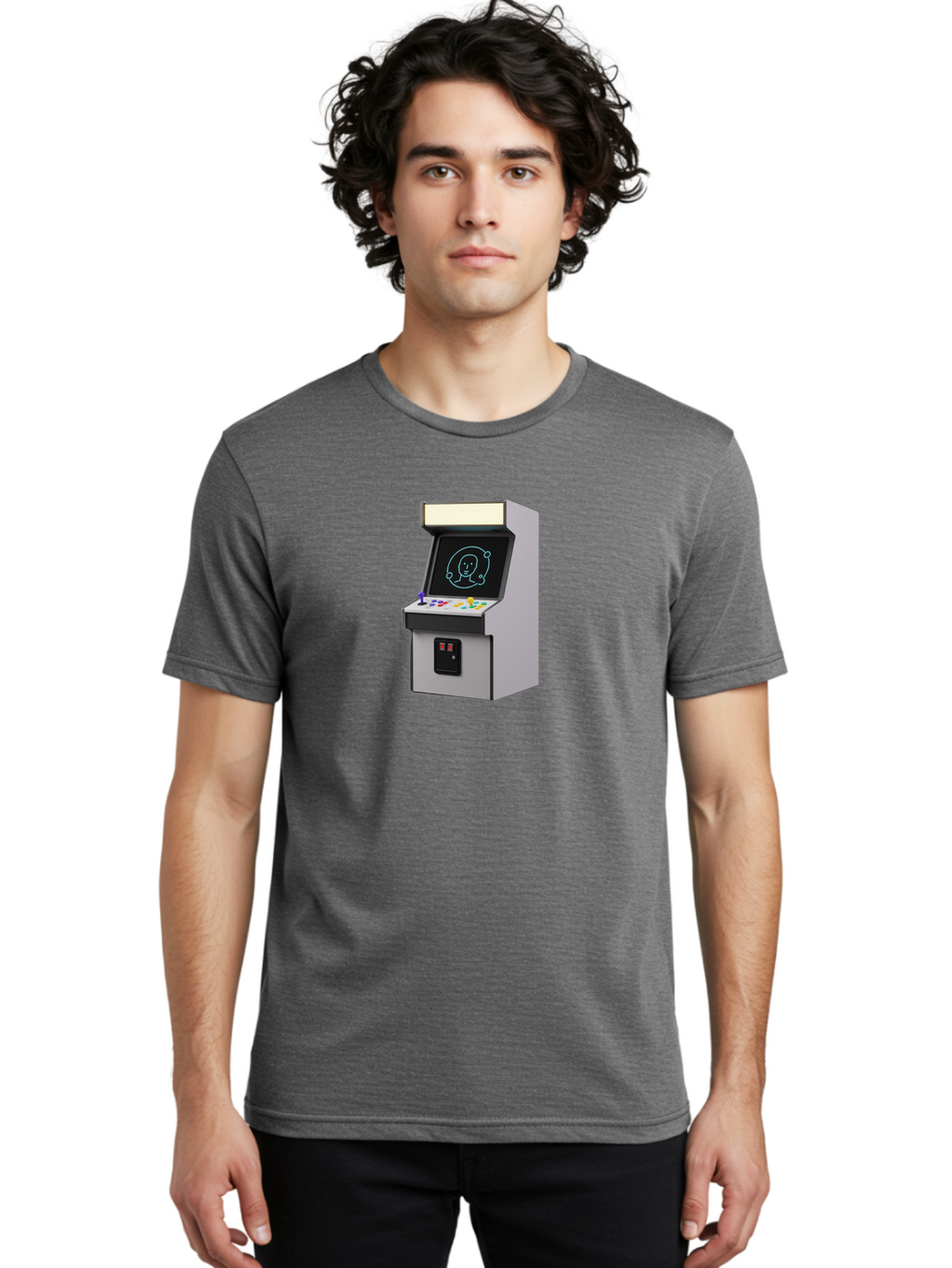 Arcade-Machine-2 Men'S Graphic Tee, 100% Cotton, Comfortable Casual Summer Wear, Machine Washable, Vintage Camera, Old Camera, Antique Camera, Black Camera, Classic Photography, Photography Equipment, Nostalgic Device, Film Camera, Camera Art Bao077