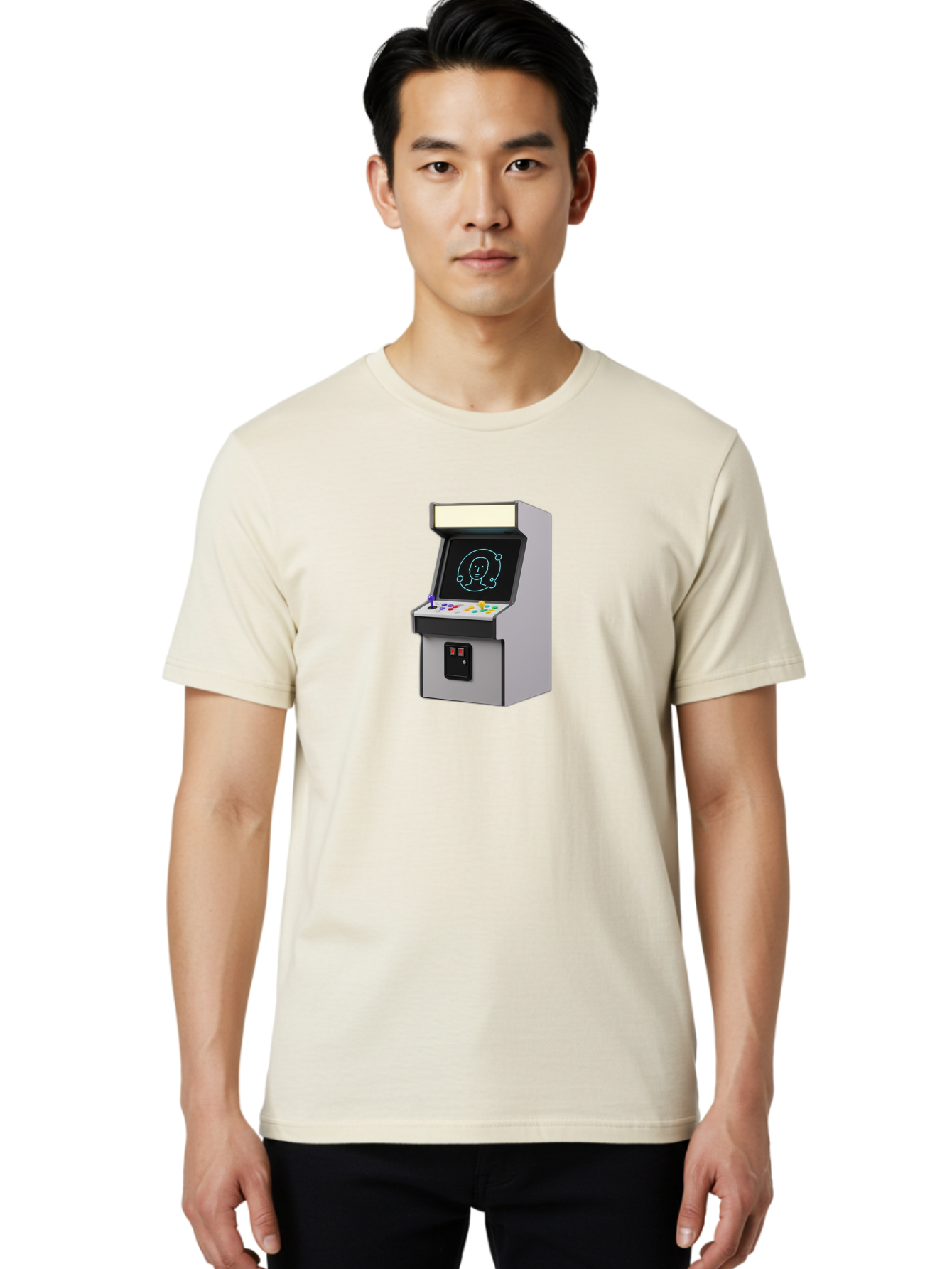 Arcade-Machine-2 Men'S Graphic Tee, 100% Cotton, Comfortable Casual Summer Wear, Machine Washable, Vintage Camera, Old Camera, Antique Camera, Black Camera, Classic Photography, Photography Equipment, Nostalgic Device, Film Camera, Camera Art Bao077