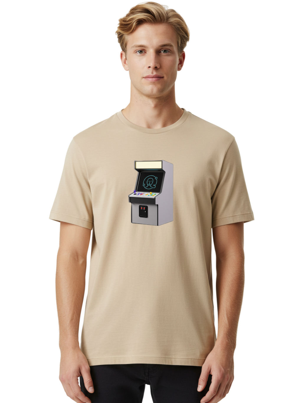 Arcade-Machine-2 Men'S Graphic Tee, 100% Cotton, Comfortable Casual Summer Wear, Machine Washable, Vintage Camera, Old Camera, Antique Camera, Black Camera, Classic Photography, Photography Equipment, Nostalgic Device, Film Camera, Camera Art Bao077