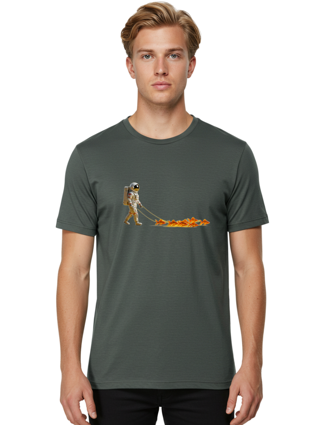 Astronaut-Mowing-Lawn Men'S Graphic Tee, 100% Cotton, Comfortable Casual Summer Wear, Machine Washable, Vintage Camera, Old Camera, Antique Camera, Black Camera, Classic Photography, Photography Equipment, Nostalgic Device, Film Camera, Bao082