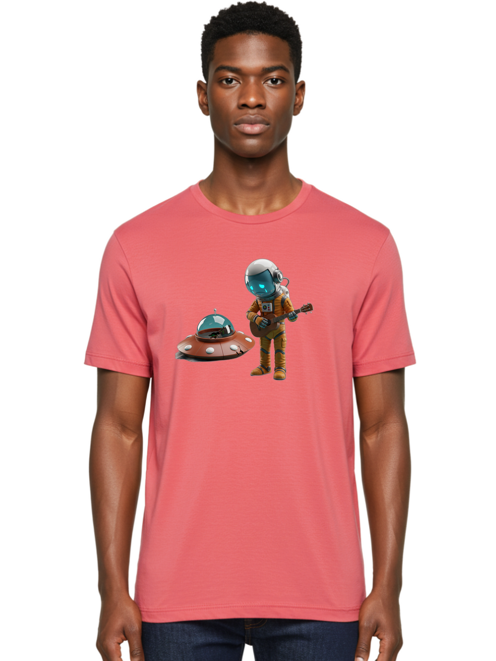 Astronaut-Playing-Guitar Men'S Graphic Tee, 100% Cotton, Comfortable Casual Summer Wear, Machine Washable, Vintage Camera, Old Camera, Antique Camera, Black Camera, Classic Photography, Photography Equipment, Nostalgic Device, Film Camera, Bao083