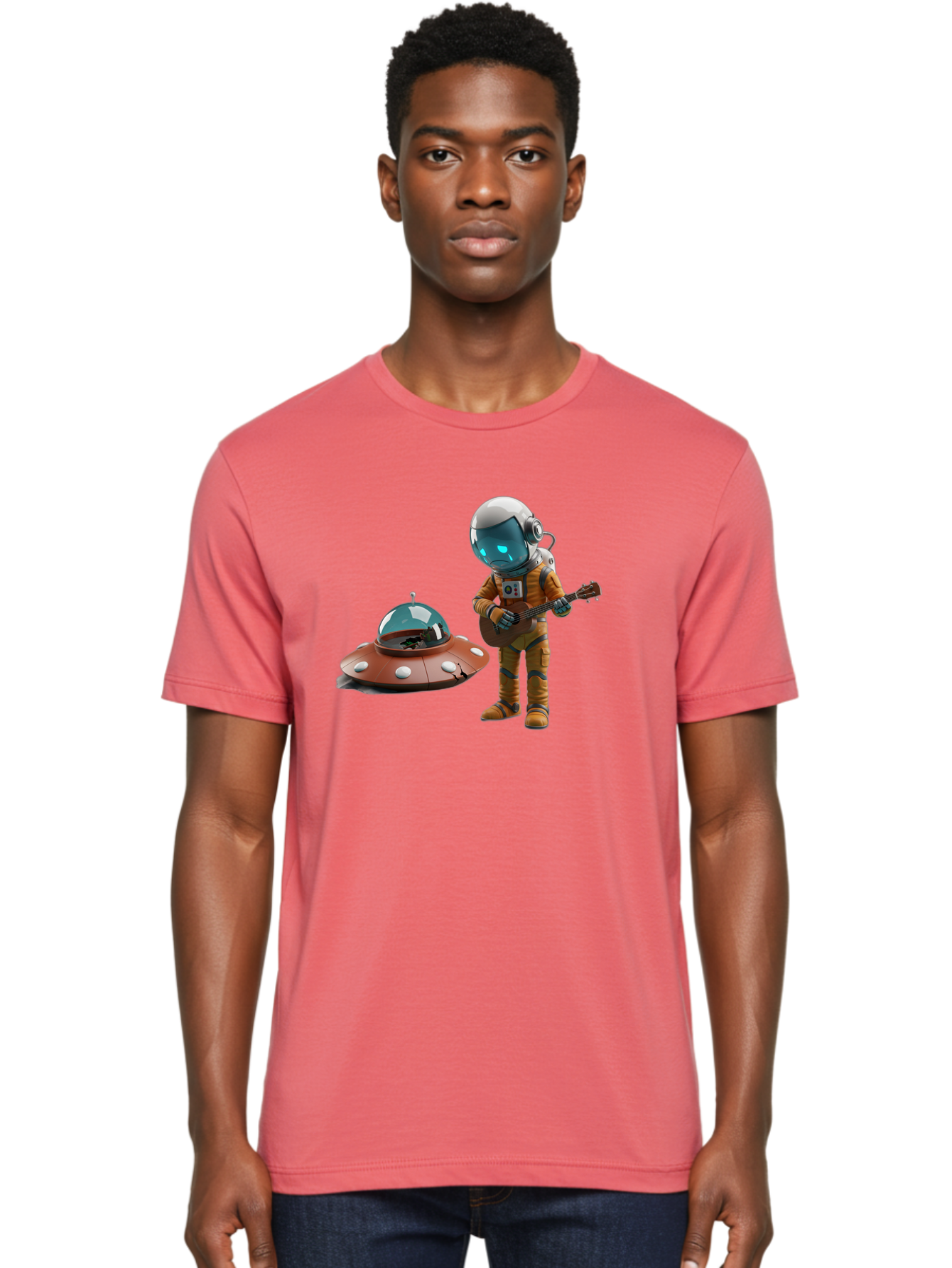 Astronaut-Playing-Guitar Men'S Graphic Tee, 100% Cotton, Comfortable Casual Summer Wear, Machine Washable, Vintage Camera, Old Camera, Antique Camera, Black Camera, Classic Photography, Photography Equipment, Nostalgic Device, Film Camera, Bao083