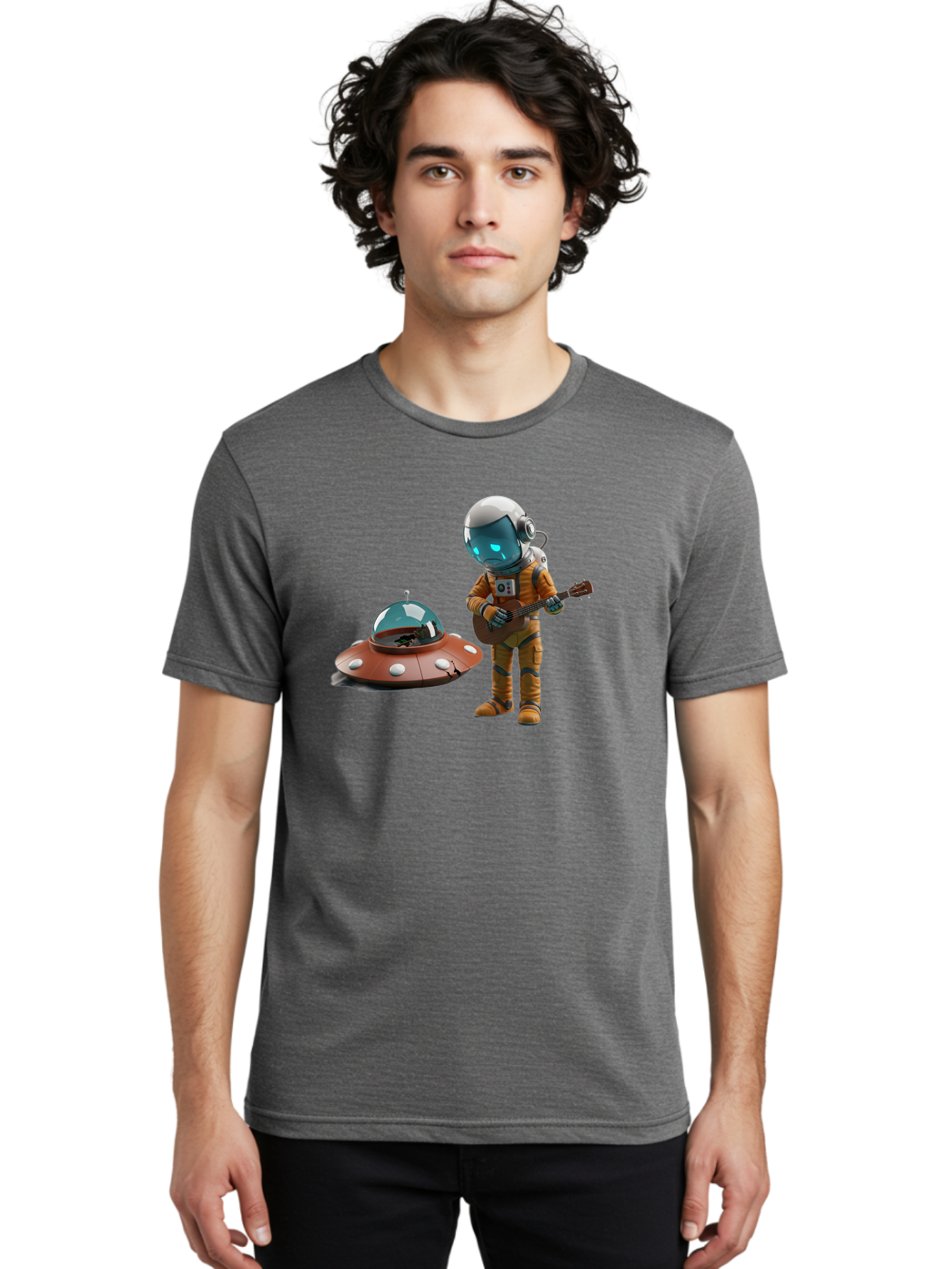 Astronaut-Playing-Guitar Men'S Graphic Tee, 100% Cotton, Comfortable Casual Summer Wear, Machine Washable, Vintage Camera, Old Camera, Antique Camera, Black Camera, Classic Photography, Photography Equipment, Nostalgic Device, Film Camera, Bao083