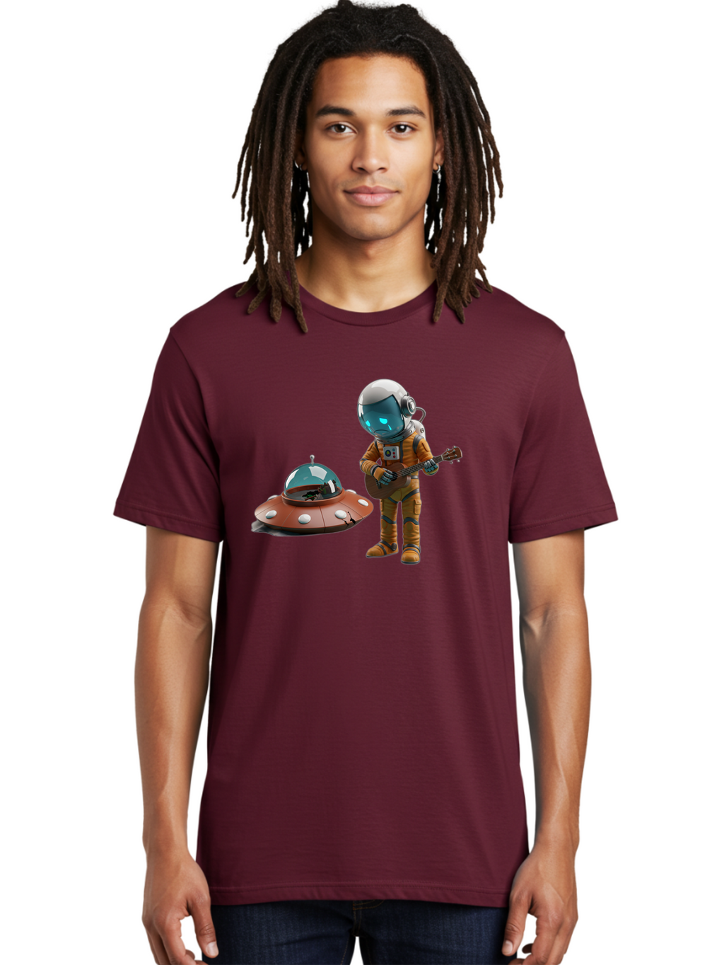 Astronaut-Playing-Guitar Men'S Graphic Tee, 100% Cotton, Comfortable Casual Summer Wear, Machine Washable, Vintage Camera, Old Camera, Antique Camera, Black Camera, Classic Photography, Photography Equipment, Nostalgic Device, Film Camera, Bao083