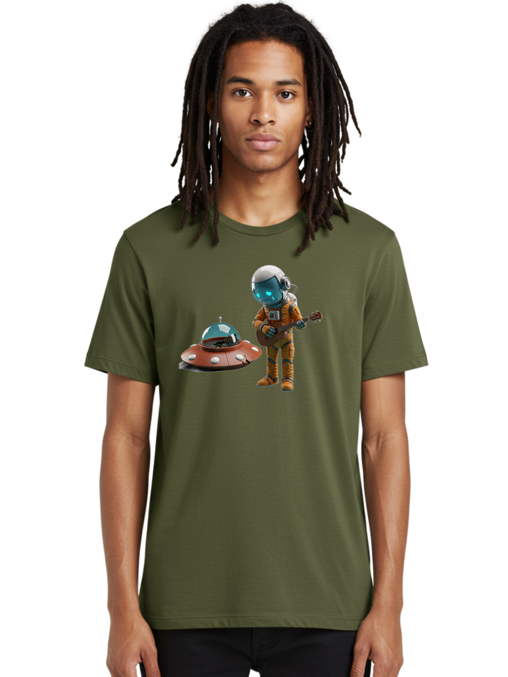 Astronaut-Playing-Guitar Men'S Graphic Tee, 100% Cotton, Comfortable Casual Summer Wear, Machine Washable, Vintage Camera, Old Camera, Antique Camera, Black Camera, Classic Photography, Photography Equipment, Nostalgic Device, Film Camera, Bao083