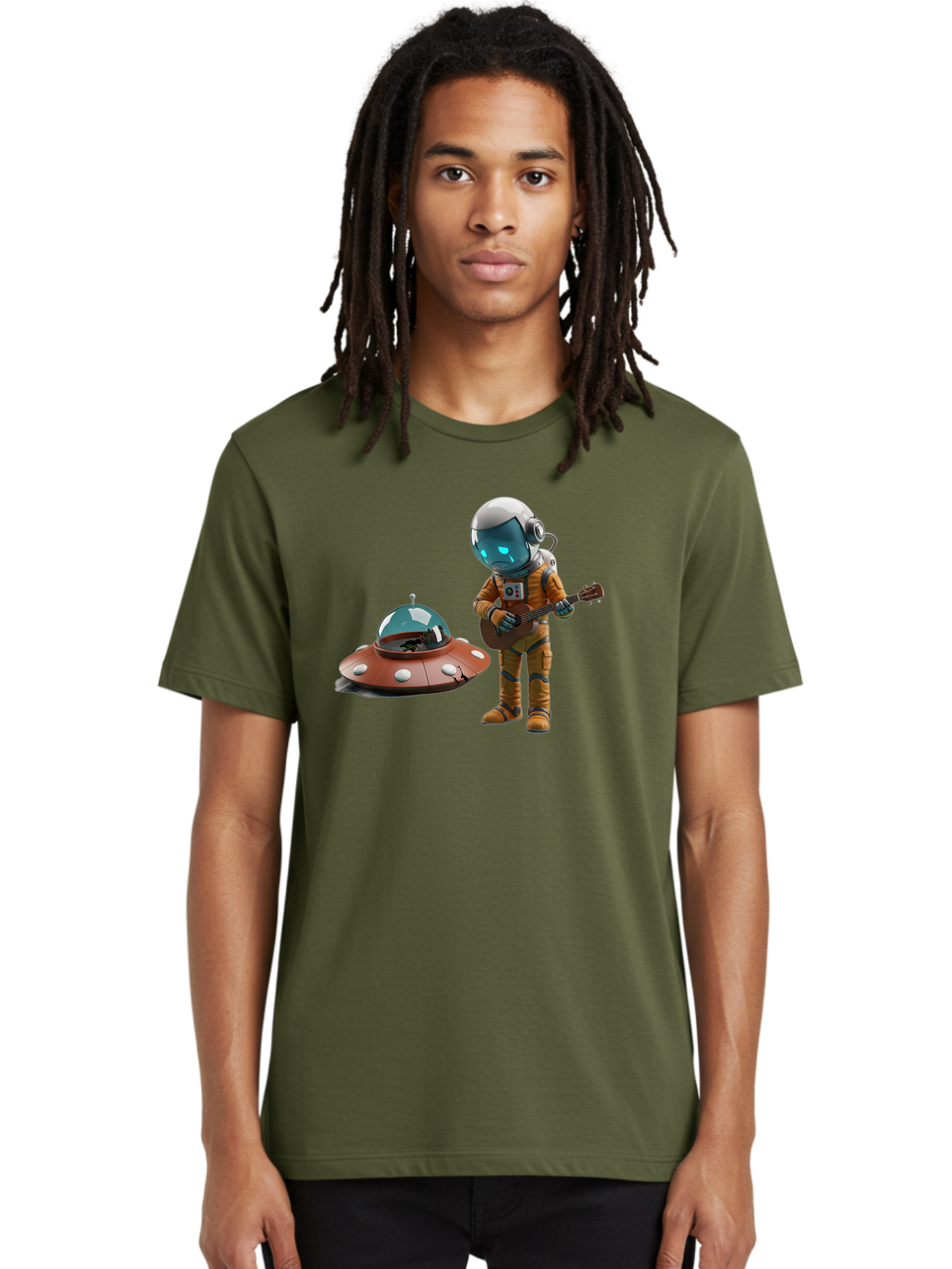 Astronaut-Playing-Guitar Men'S Graphic Tee, 100% Cotton, Comfortable Casual Summer Wear, Machine Washable, Vintage Camera, Old Camera, Antique Camera, Black Camera, Classic Photography, Photography Equipment, Nostalgic Device, Film Camera, Bao083