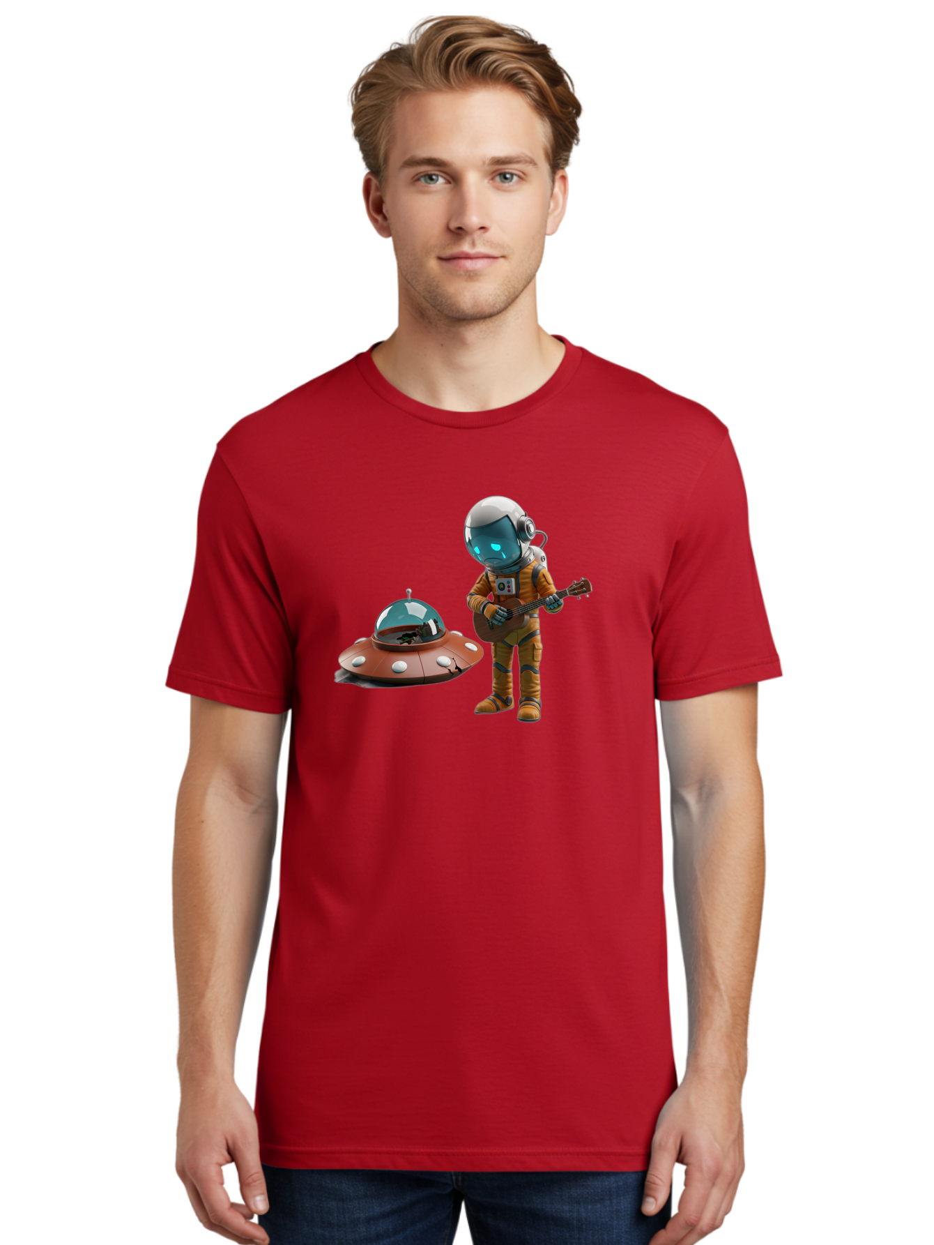Astronaut-Playing-Guitar Men'S Graphic Tee, 100% Cotton, Comfortable Casual Summer Wear, Machine Washable, Vintage Camera, Old Camera, Antique Camera, Black Camera, Classic Photography, Photography Equipment, Nostalgic Device, Film Camera, Bao083