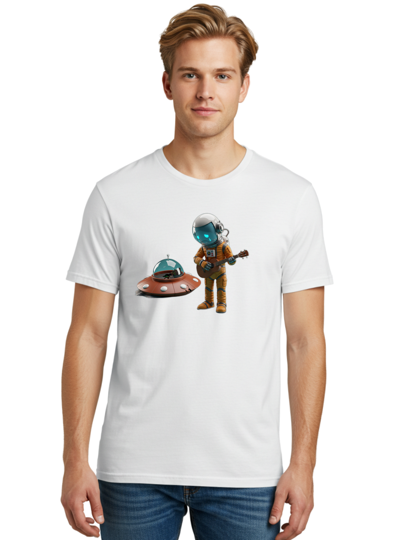 Astronaut-Playing-Guitar Men'S Graphic Tee, 100% Cotton, Comfortable Casual Summer Wear, Machine Washable, Vintage Camera, Old Camera, Antique Camera, Black Camera, Classic Photography, Photography Equipment, Nostalgic Device, Film Camera, Bao083