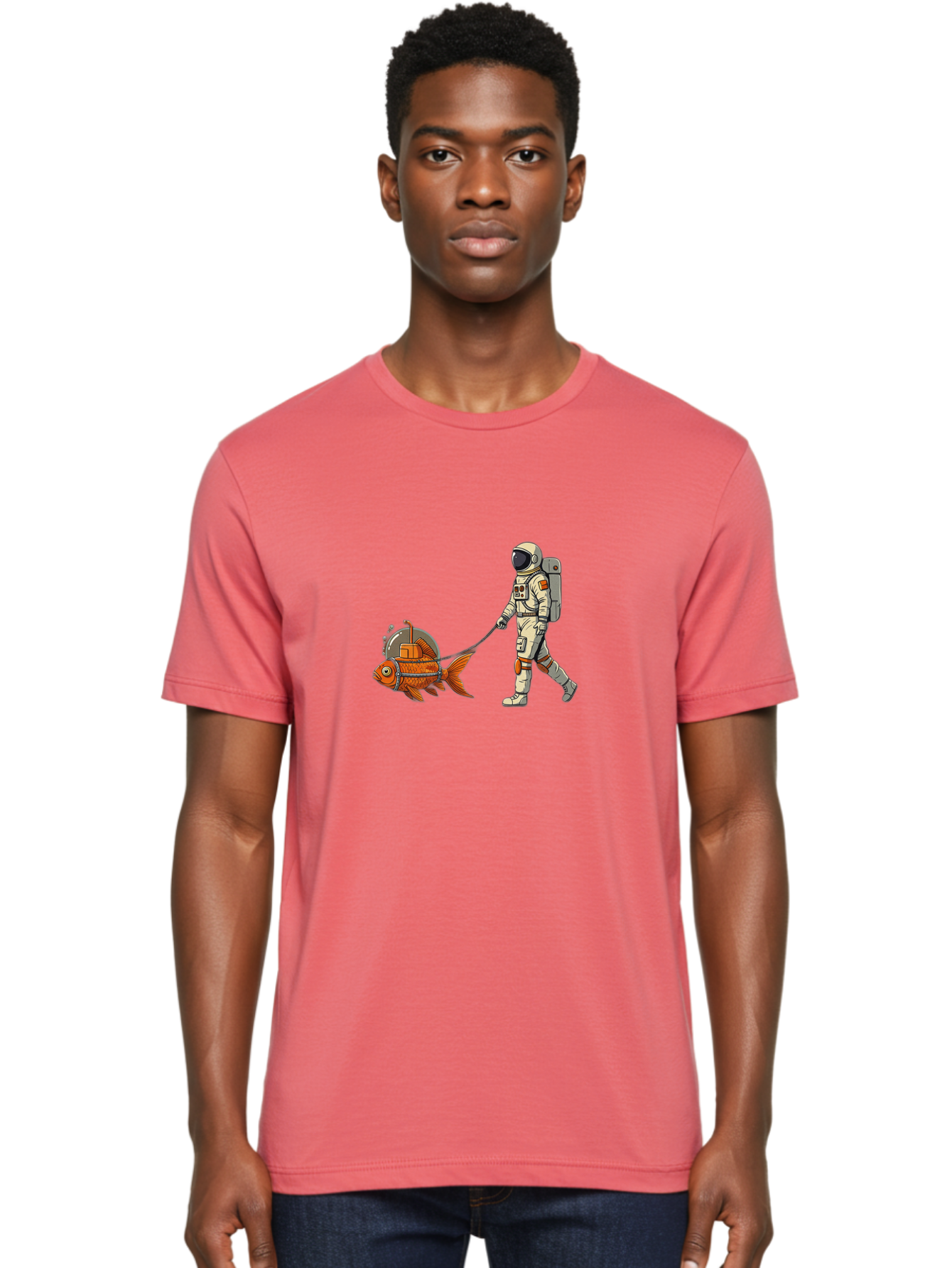 Astronaut-Walking-Fish-1 Men'S Graphic Tee, 100% Cotton, Comfortable Casual Summer Wear, Machine Washable, Vintage Camera, Old Camera, Antique Camera, Black Camera, Classic Photography, Photography Equipment, Nostalgic Device, Film Camera, Bao085