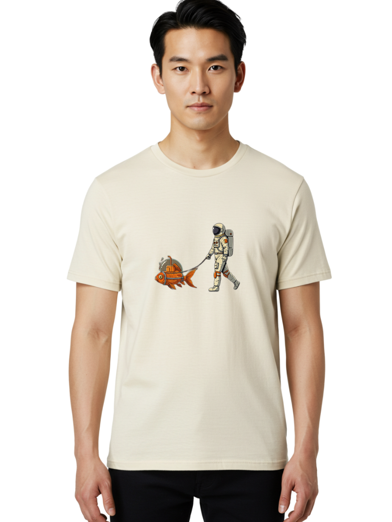 Astronaut-Walking-Fish-1 Men'S Graphic Tee, 100% Cotton, Comfortable Casual Summer Wear, Machine Washable, Vintage Camera, Old Camera, Antique Camera, Black Camera, Classic Photography, Photography Equipment, Nostalgic Device, Film Camera, Bao085