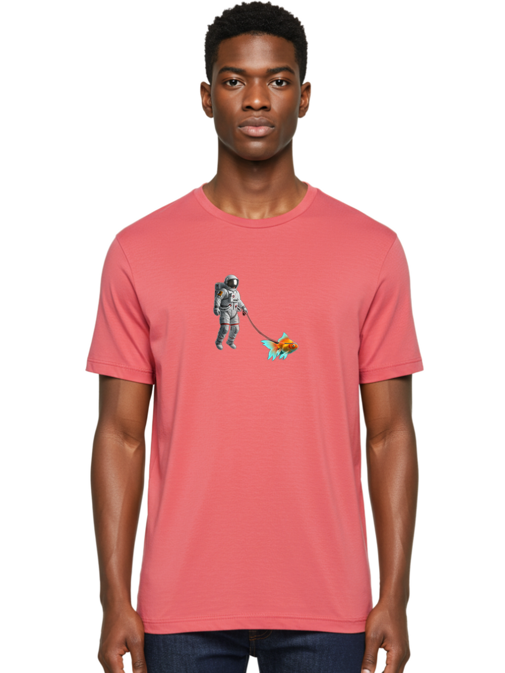 Astronaut-Walking-Goldfish-1 Men'S Graphic Tee, 100% Cotton, Comfortable Casual Summer Wear, Machine Washable, Vintage Camera, Old Camera, Antique Camera, Black Camera, Classic Photography, Photography Equipment, Nostalgic Device, Film Camera, Bao087