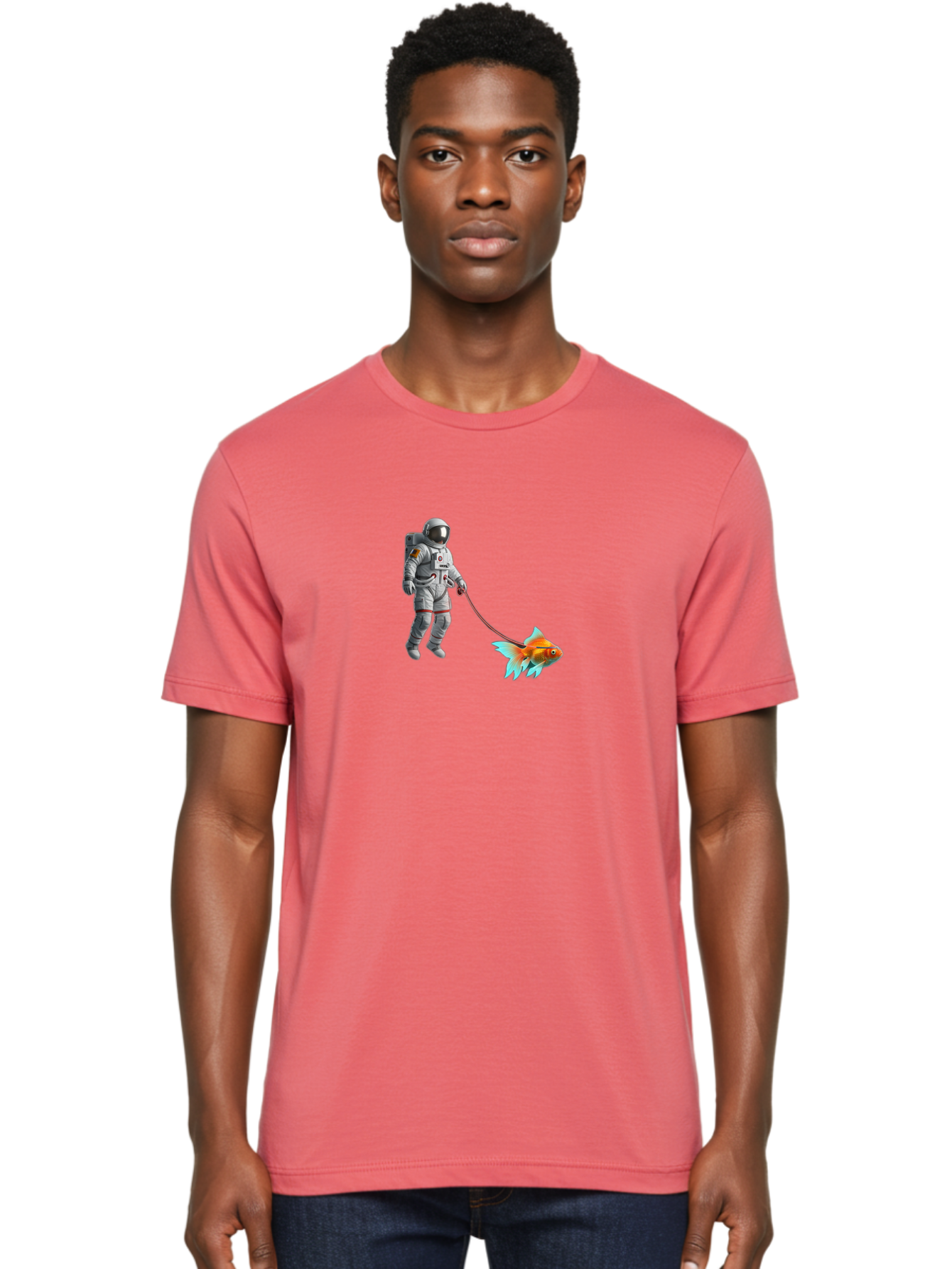 Astronaut-Walking-Goldfish-1 Men'S Graphic Tee, 100% Cotton, Comfortable Casual Summer Wear, Machine Washable, Vintage Camera, Old Camera, Antique Camera, Black Camera, Classic Photography, Photography Equipment, Nostalgic Device, Film Camera, Bao087