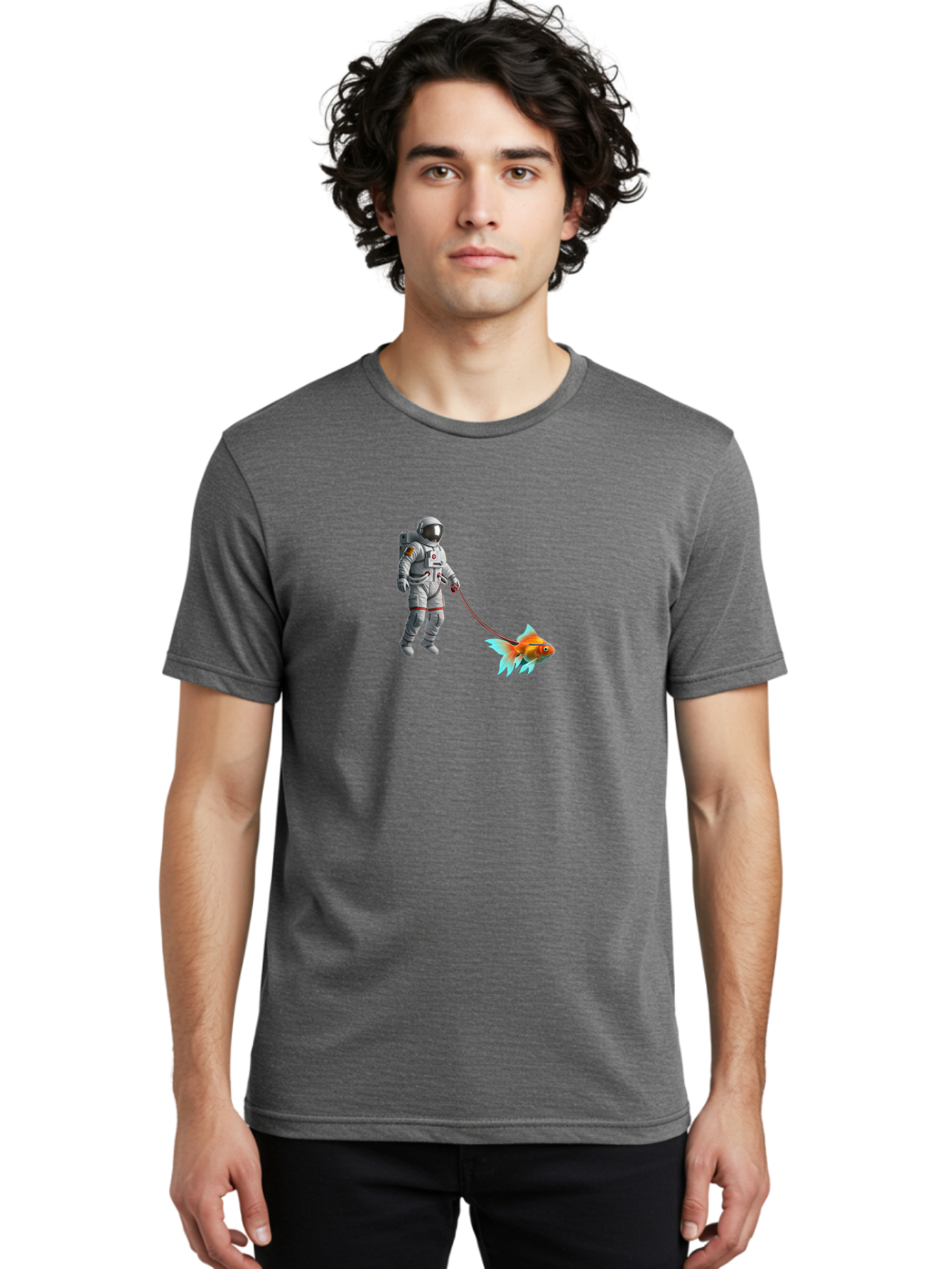Astronaut-Walking-Goldfish-1 Men'S Graphic Tee, 100% Cotton, Comfortable Casual Summer Wear, Machine Washable, Vintage Camera, Old Camera, Antique Camera, Black Camera, Classic Photography, Photography Equipment, Nostalgic Device, Film Camera, Bao087