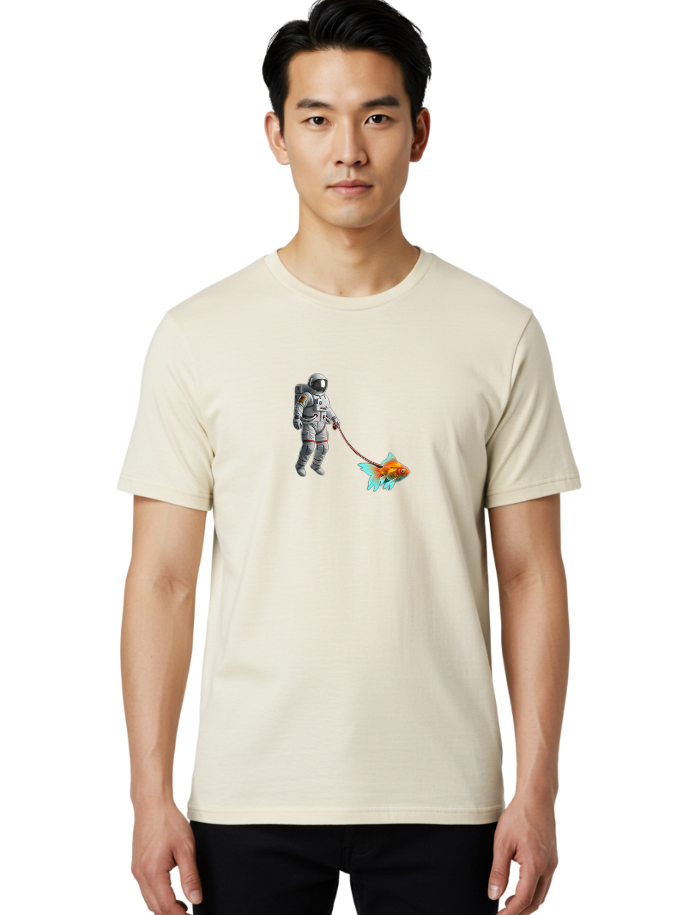 Astronaut-Walking-Goldfish-1 Men'S Graphic Tee, 100% Cotton, Comfortable Casual Summer Wear, Machine Washable, Vintage Camera, Old Camera, Antique Camera, Black Camera, Classic Photography, Photography Equipment, Nostalgic Device, Film Camera, Bao087