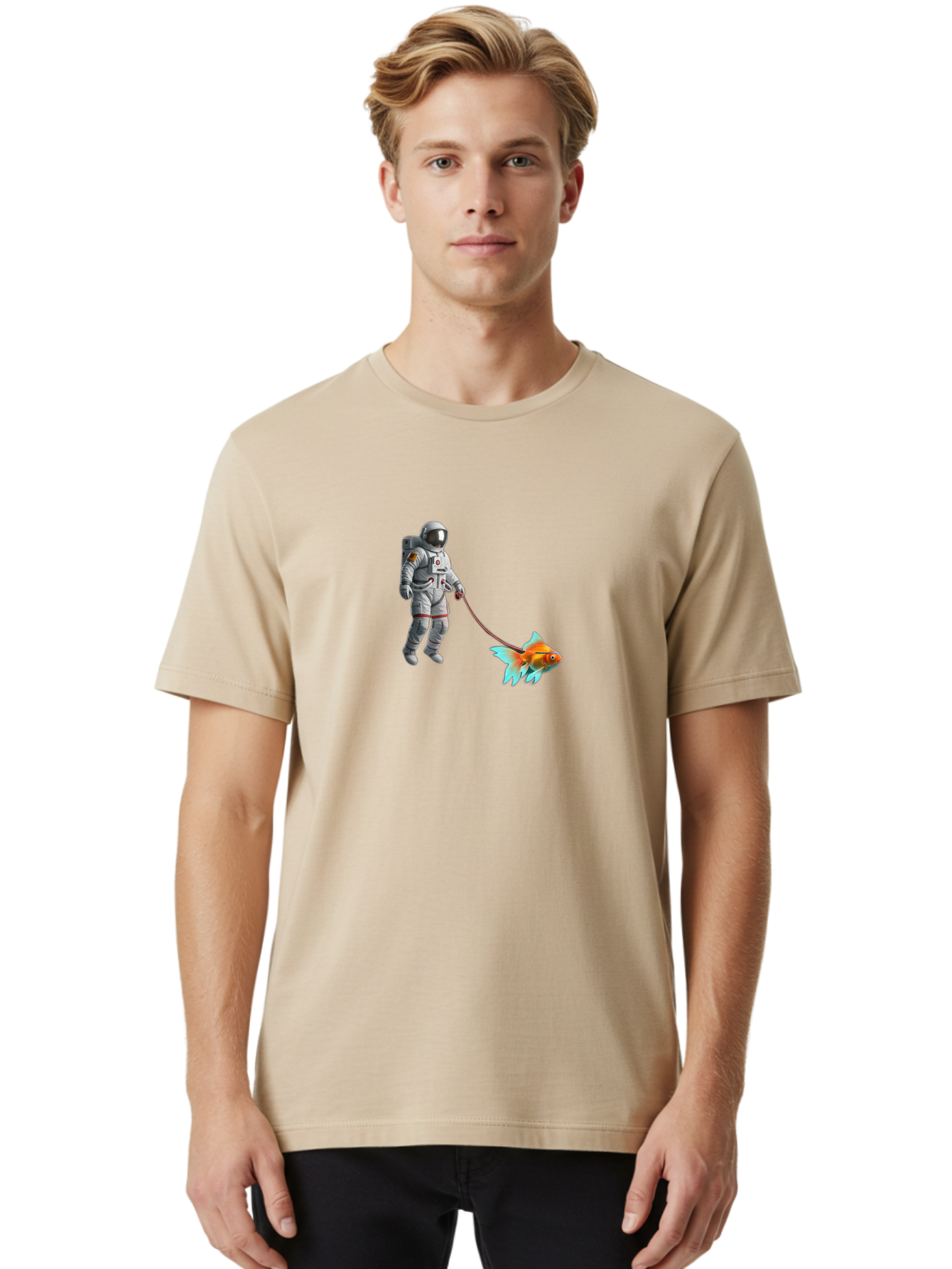 Astronaut-Walking-Goldfish-1 Men'S Graphic Tee, 100% Cotton, Comfortable Casual Summer Wear, Machine Washable, Vintage Camera, Old Camera, Antique Camera, Black Camera, Classic Photography, Photography Equipment, Nostalgic Device, Film Camera, Bao087