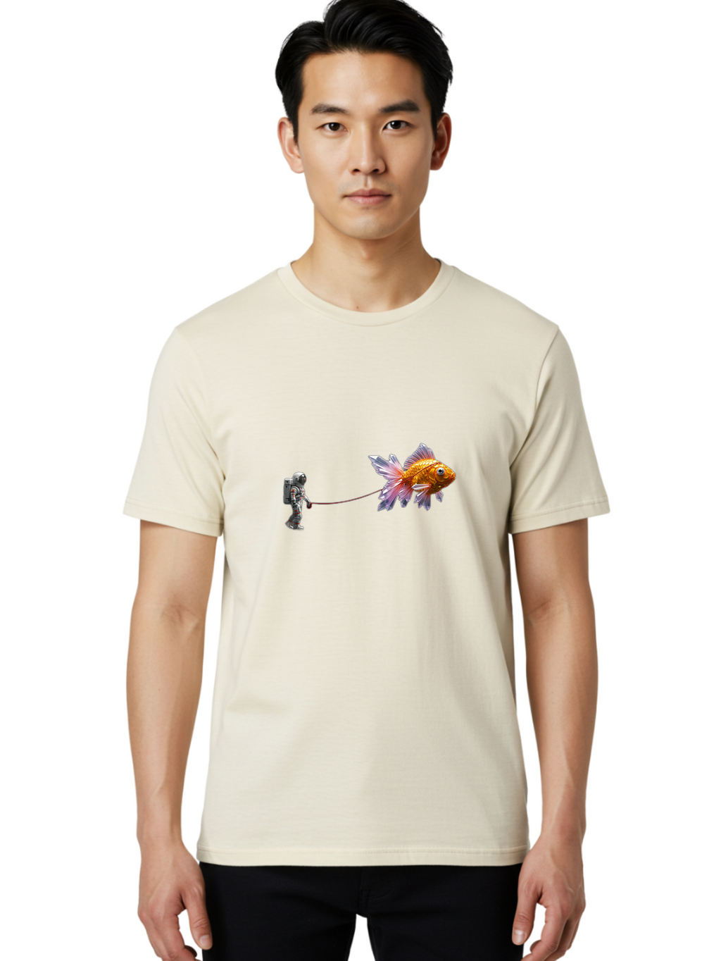 Astronaut-Walking-Goldfish-10 Men'S Graphic Tee, 100% Cotton, Comfortable Casual Summer Wear, Machine Washable, Vintage Camera, Old Camera, Antique Camera, Black Camera, Classic Photography, Photography Equipment, Nostalgic Device, Bao088
