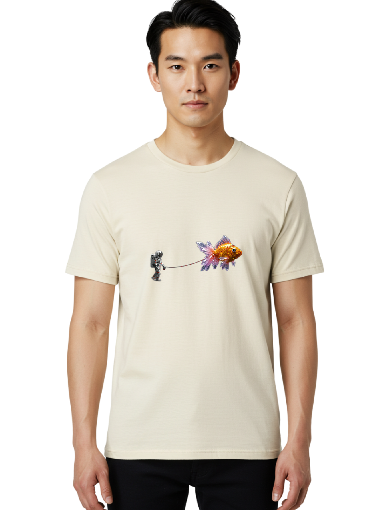 Astronaut-Walking-Goldfish-10 Men'S Graphic Tee, 100% Cotton, Comfortable Casual Summer Wear, Machine Washable, Vintage Camera, Old Camera, Antique Camera, Black Camera, Classic Photography, Photography Equipment, Nostalgic Device, Bao088