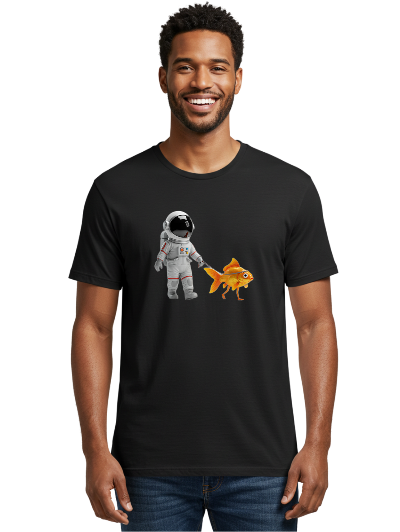 Astronaut-Walking-Goldfish-2 Men'S Graphic Tee, 100% Cotton, Comfortable Casual Summer Wear, Machine Washable, Vintage Camera, Old Camera, Antique Camera, Black Camera, Classic Photography, Photography Equipment, Nostalgic Device, Film Camera, Bao089