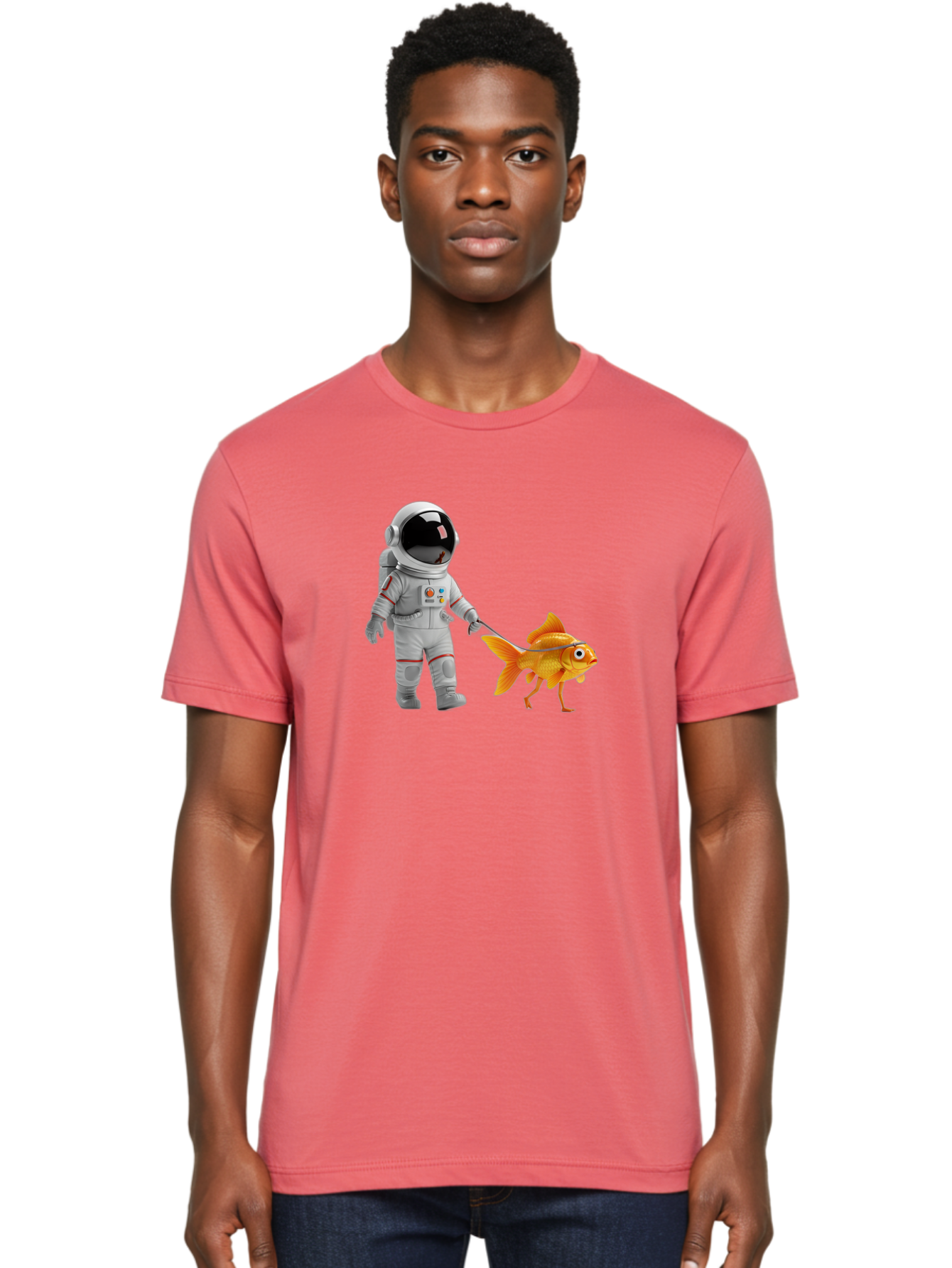 Astronaut-Walking-Goldfish-2 Men'S Graphic Tee, 100% Cotton, Comfortable Casual Summer Wear, Machine Washable, Vintage Camera, Old Camera, Antique Camera, Black Camera, Classic Photography, Photography Equipment, Nostalgic Device, Film Camera, Bao089