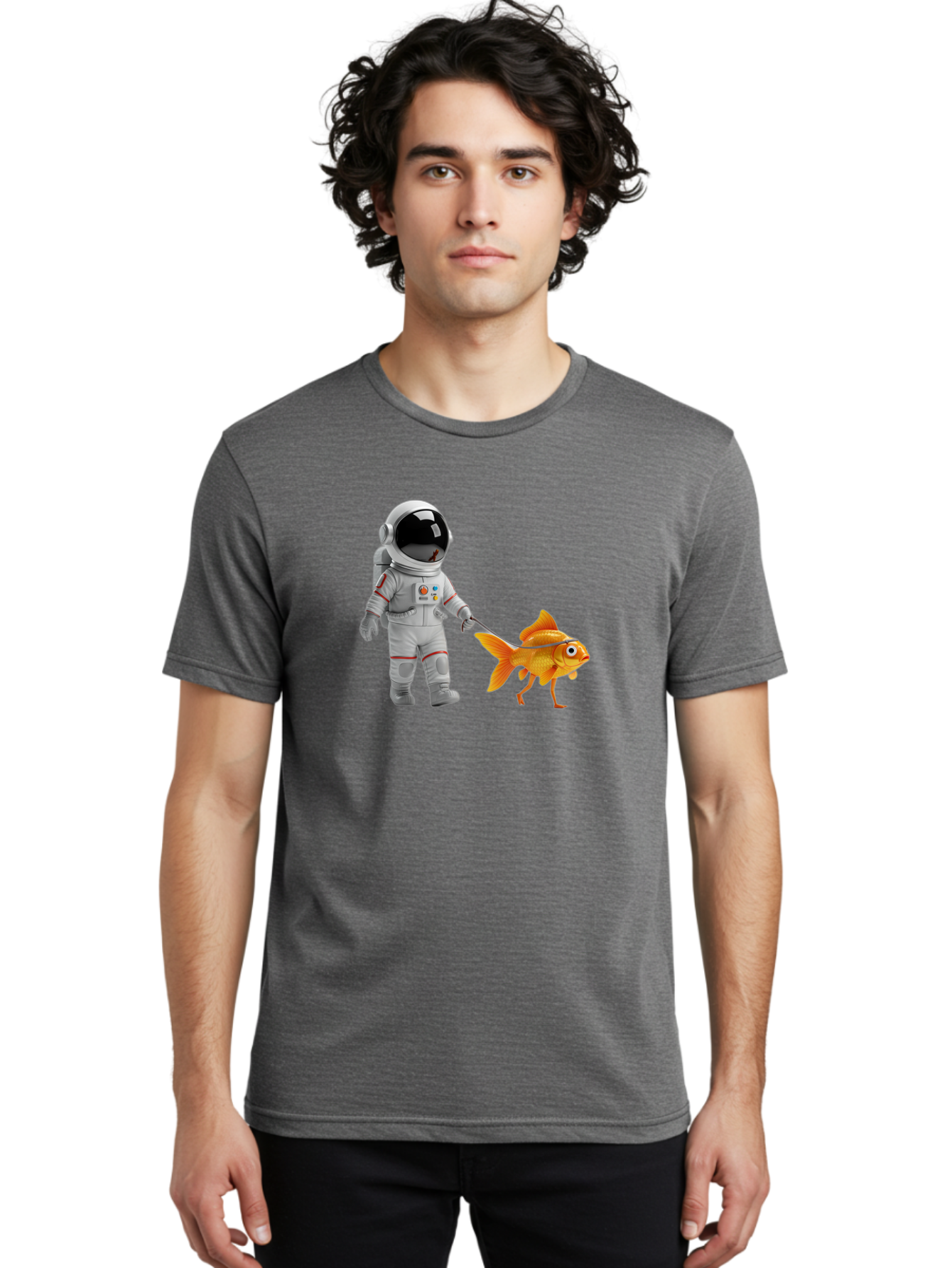 Astronaut-Walking-Goldfish-2 Men'S Graphic Tee, 100% Cotton, Comfortable Casual Summer Wear, Machine Washable, Vintage Camera, Old Camera, Antique Camera, Black Camera, Classic Photography, Photography Equipment, Nostalgic Device, Film Camera, Bao089